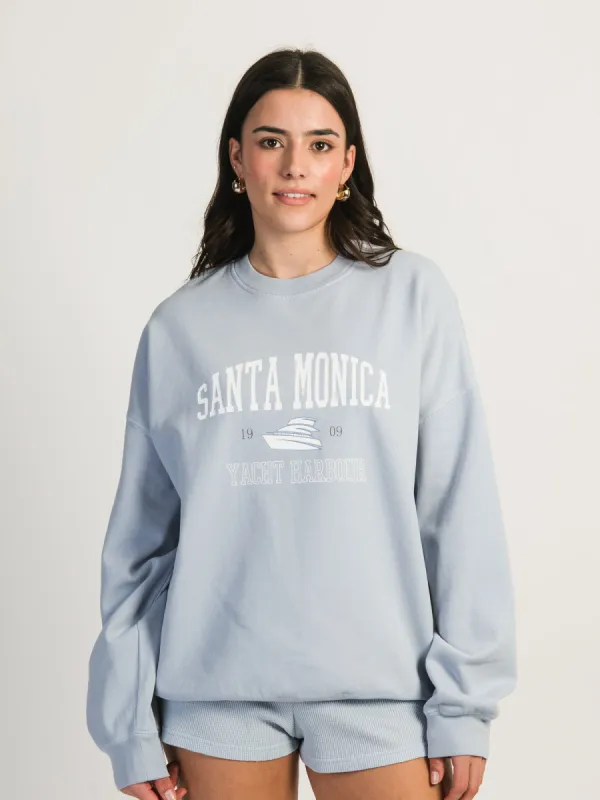 HARLOW MICHELLE PRINT CREWNECK - SANTA MONICA sold by Harlow