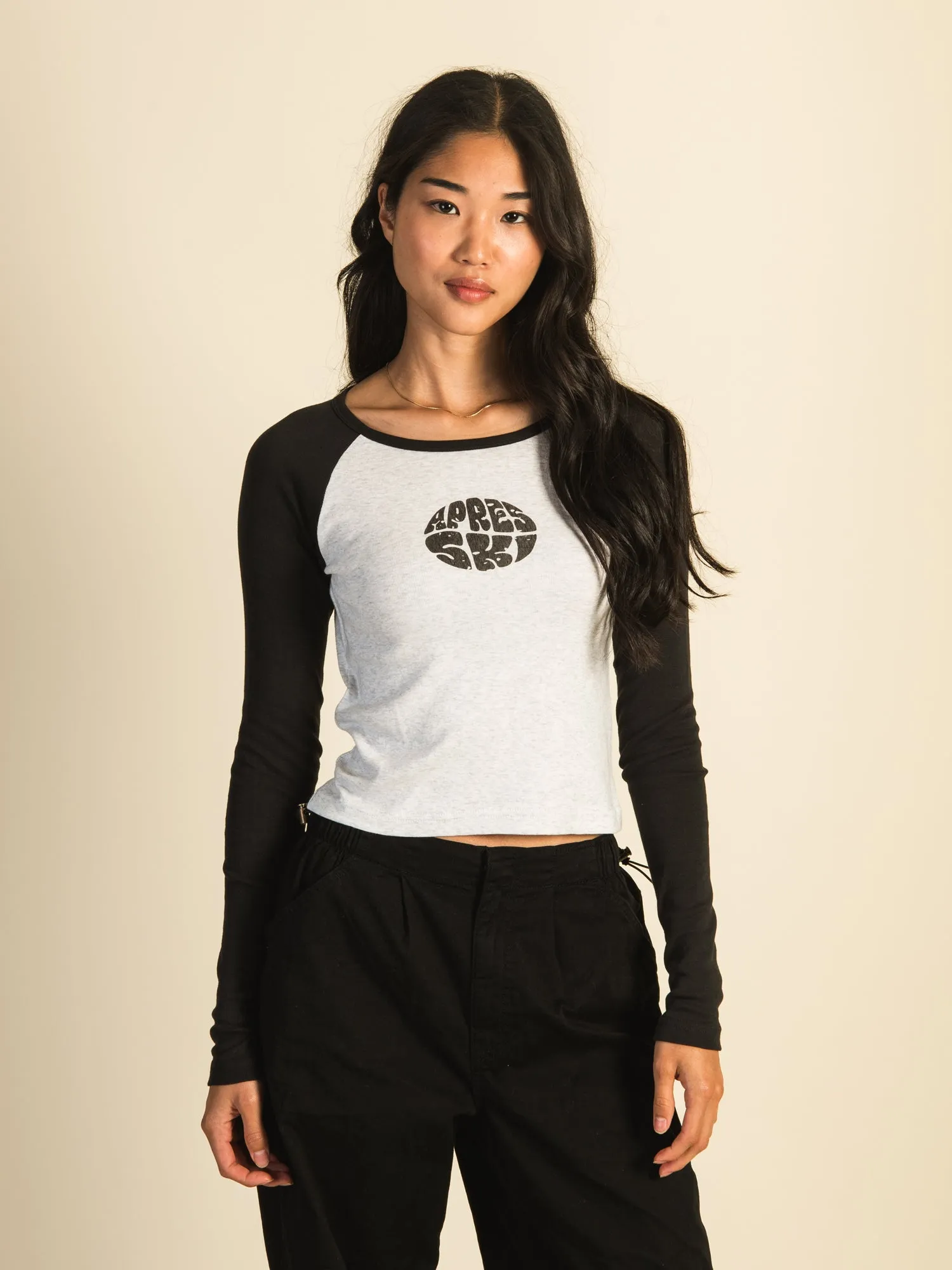 HARLOW BLAIR LONG SLEEVE RAGLAN MELANGE - CLOUD sold by Harlow