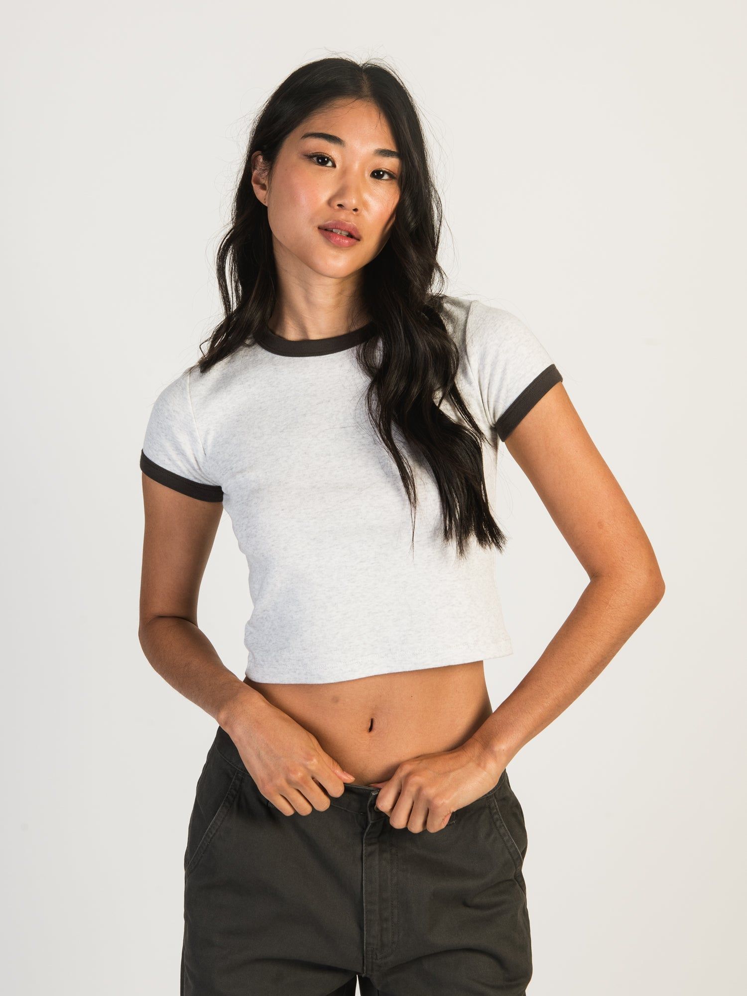 HARLOW CLARA SHORT SLEEVE RINGER TEE - CLOUD sold by Harlow