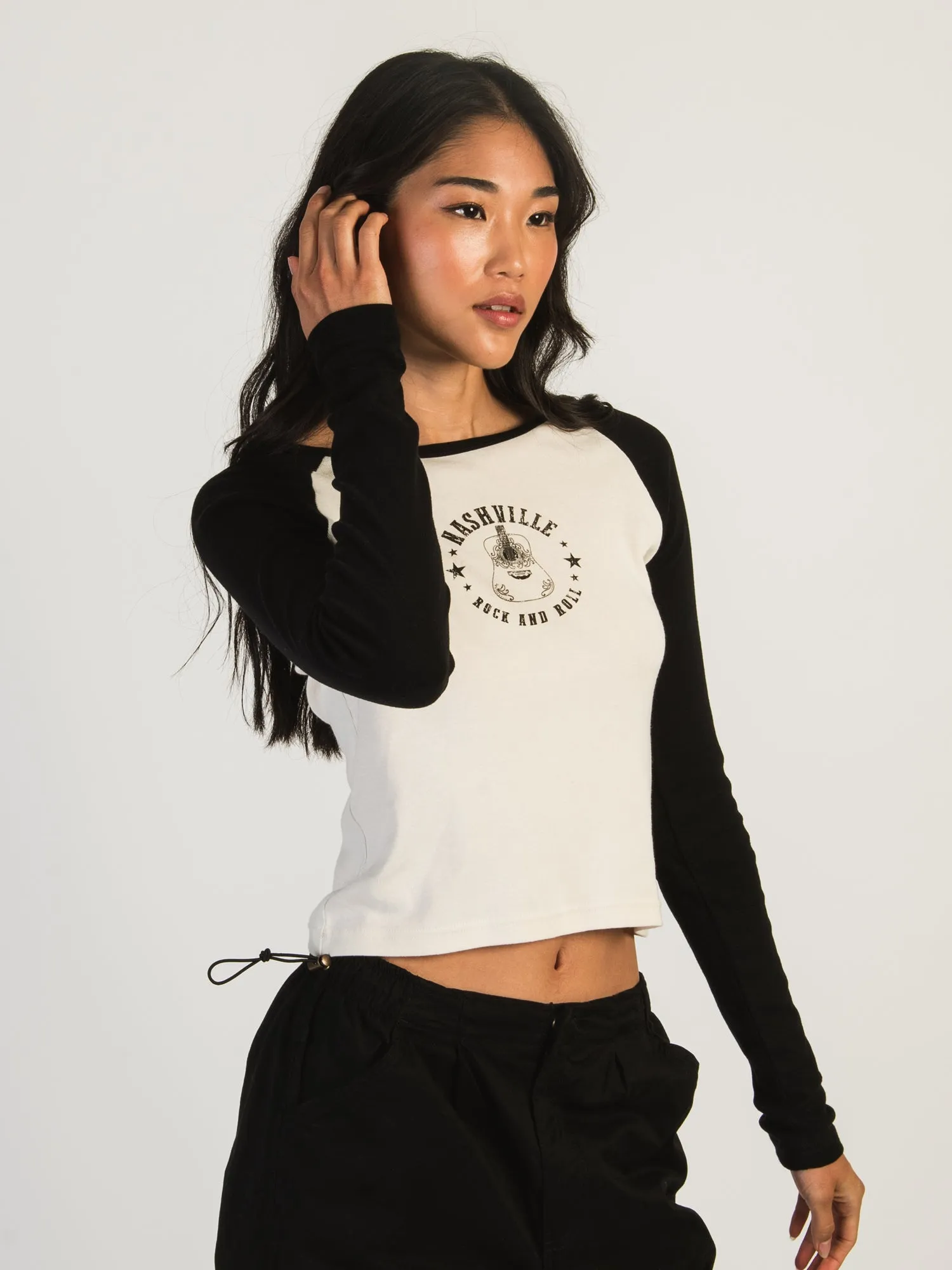 HARLOW BLAIR LONG SLEEVE RAGLAN - BLACK sold by Harlow product image thumbnail 3