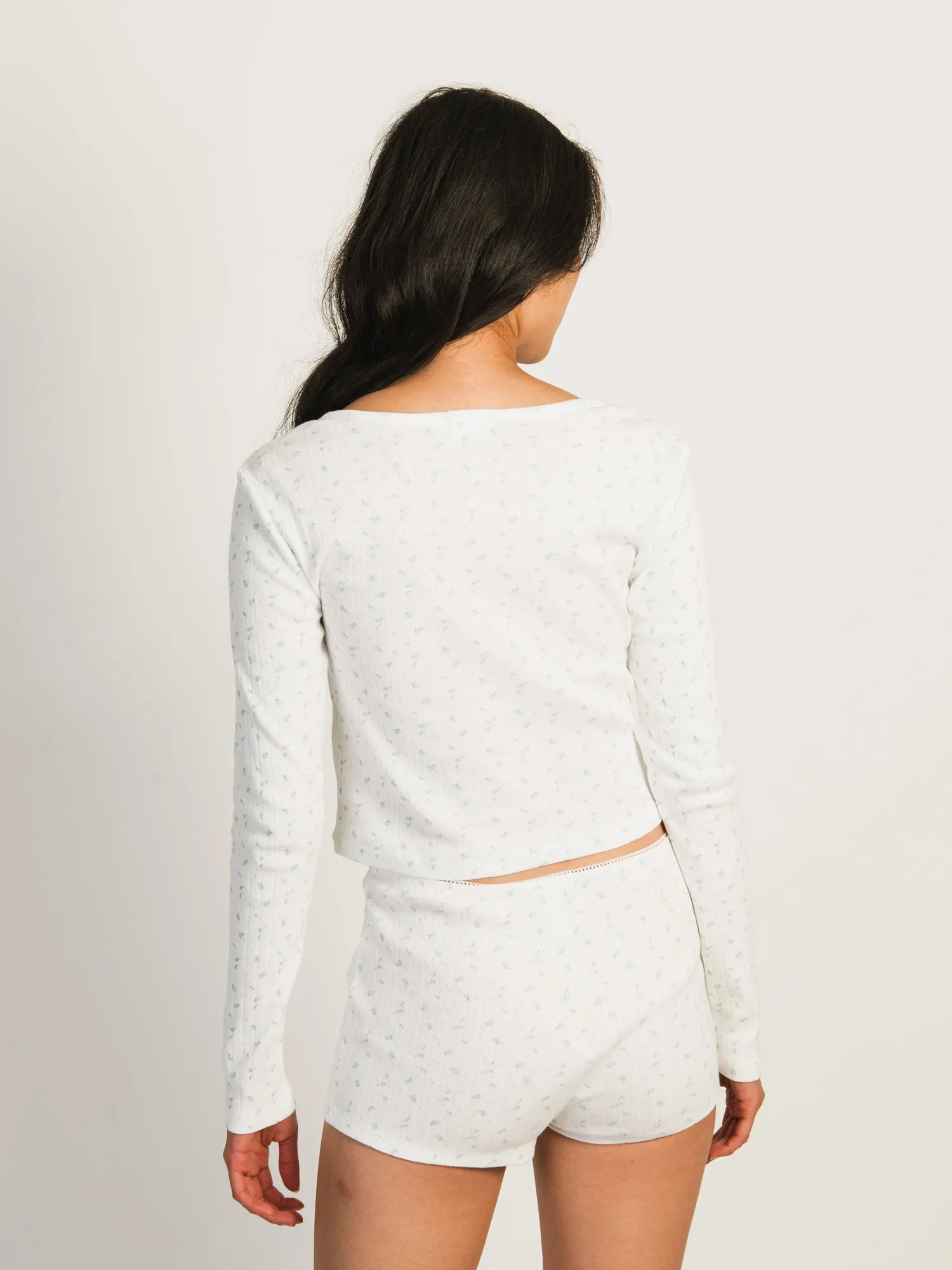 HARLOW PIA POINTELLE DITSY LONG SLEEVE HENLEY - OFF WHITE sold by Harlow product image thumbnail 3