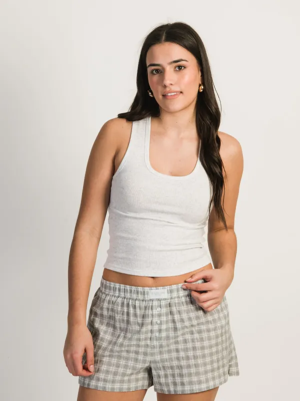 HARLOW LAUREN MELANGE TANK TOP - CLOUD sold by Harlow