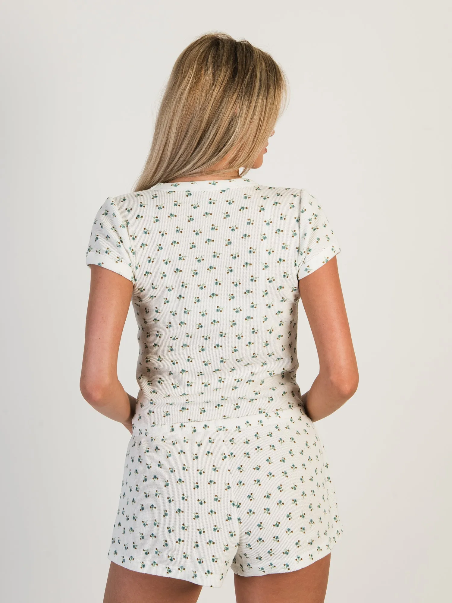 HARLOW ALLIE WAFFLE DITSY T-SHIRT - BLUE sold by Harlow product image thumbnail 4