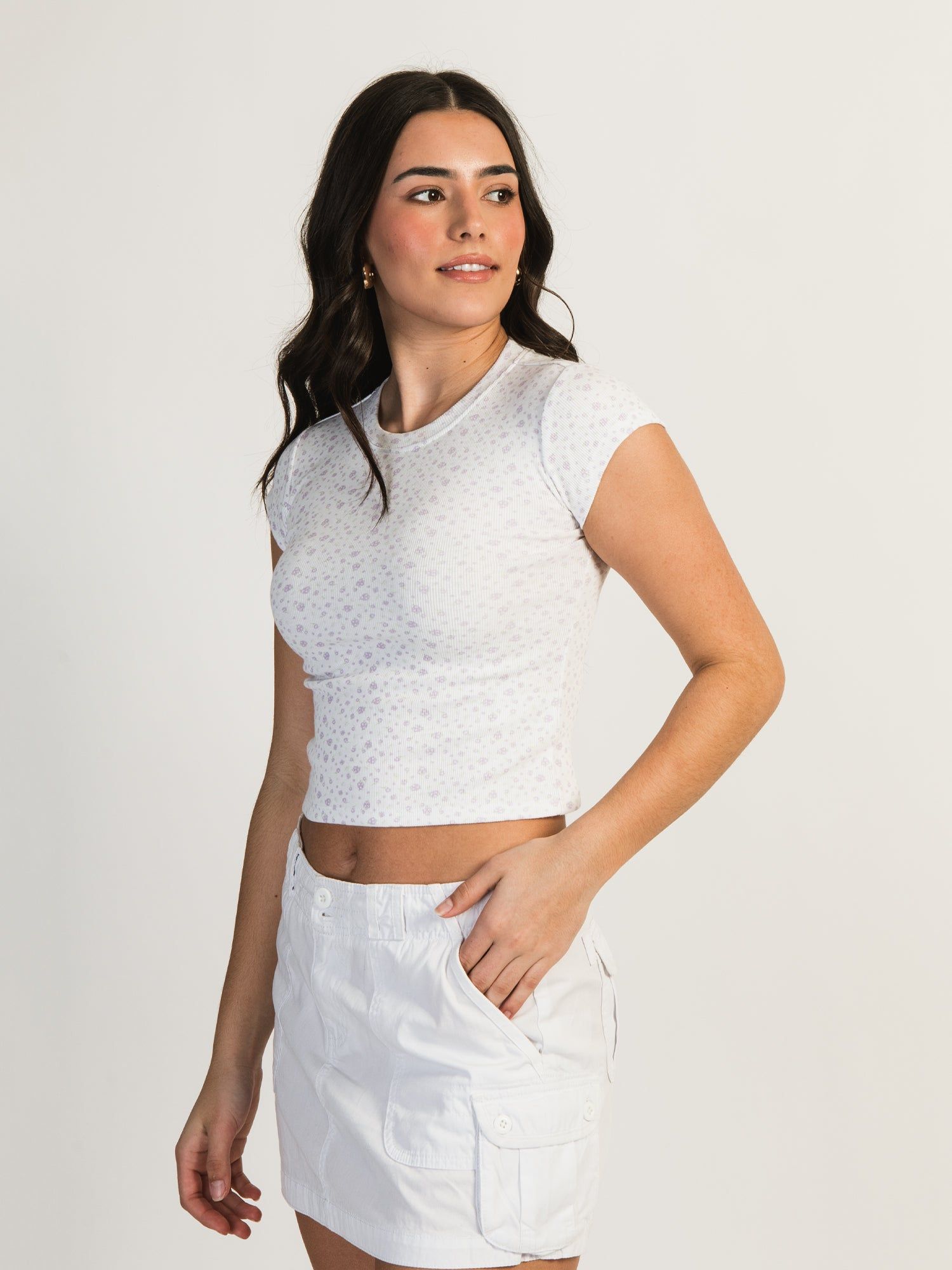 HARLOW DITSY RIBBED BABY TEE - LILAC sold by Harlow product image thumbnail 2