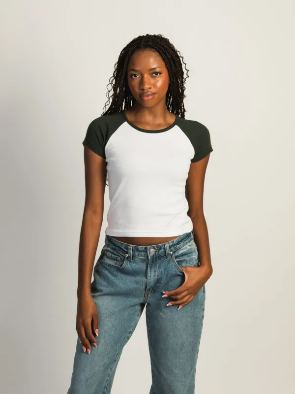 HARLOW BLAIR RAGLAN TEE - FOREST sold by Harlow