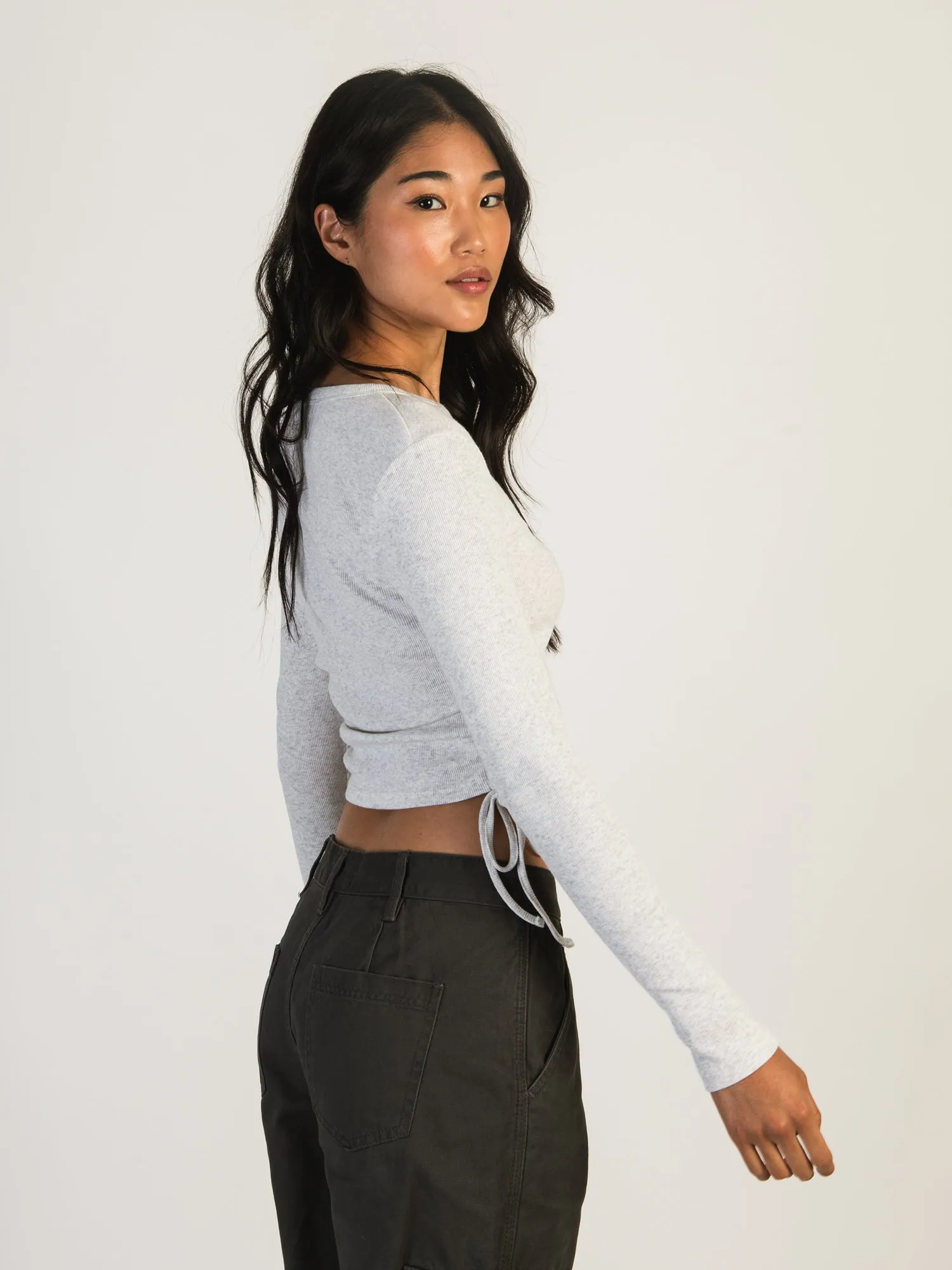 HARLOW RACHEL MELANGE RUCHED LONG SLEEVE - CLOUD sold by Harlow product image thumbnail 3