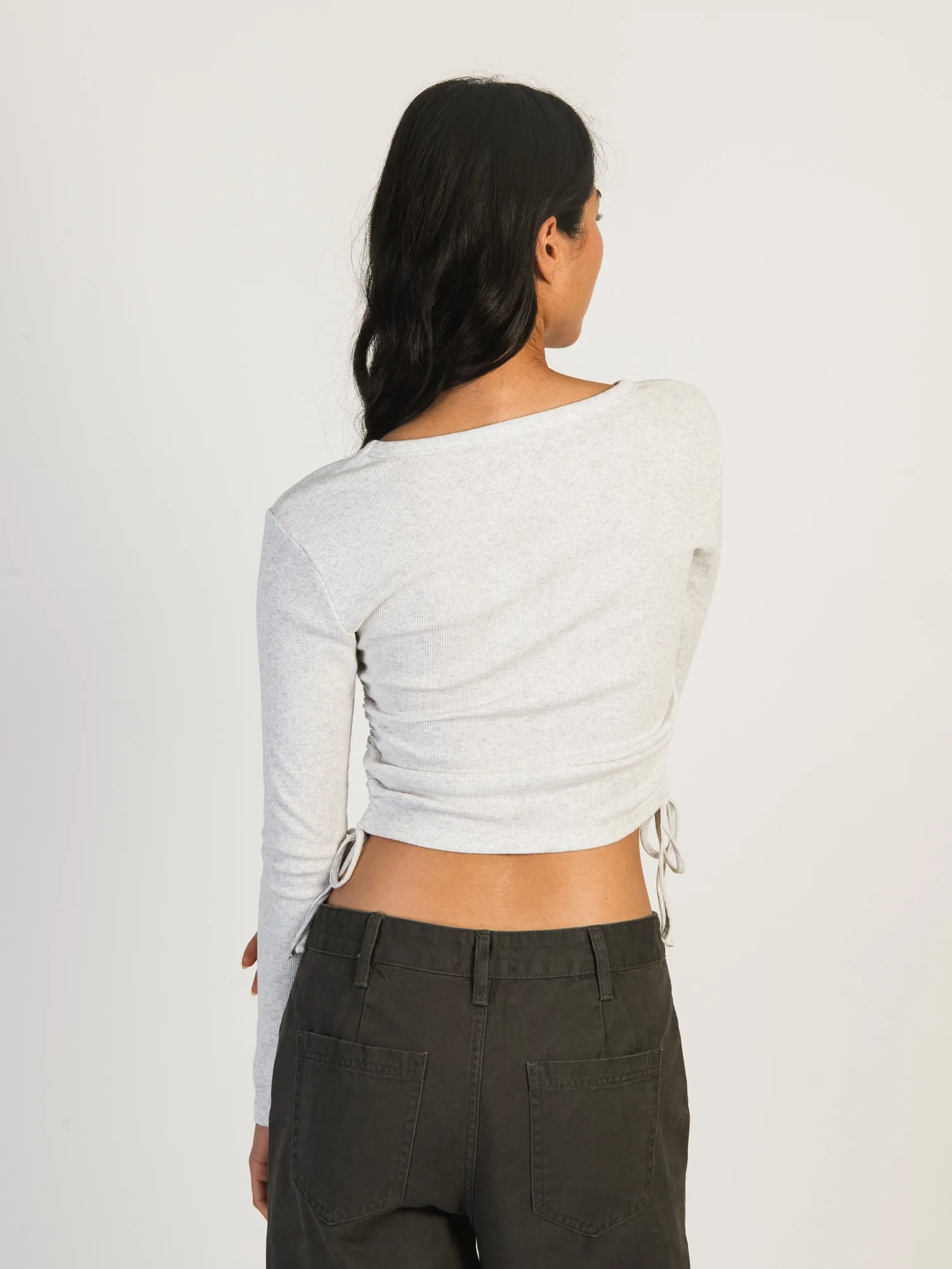 HARLOW RACHEL MELANGE RUCHED LONG SLEEVE - CLOUD sold by Harlow product image thumbnail 4