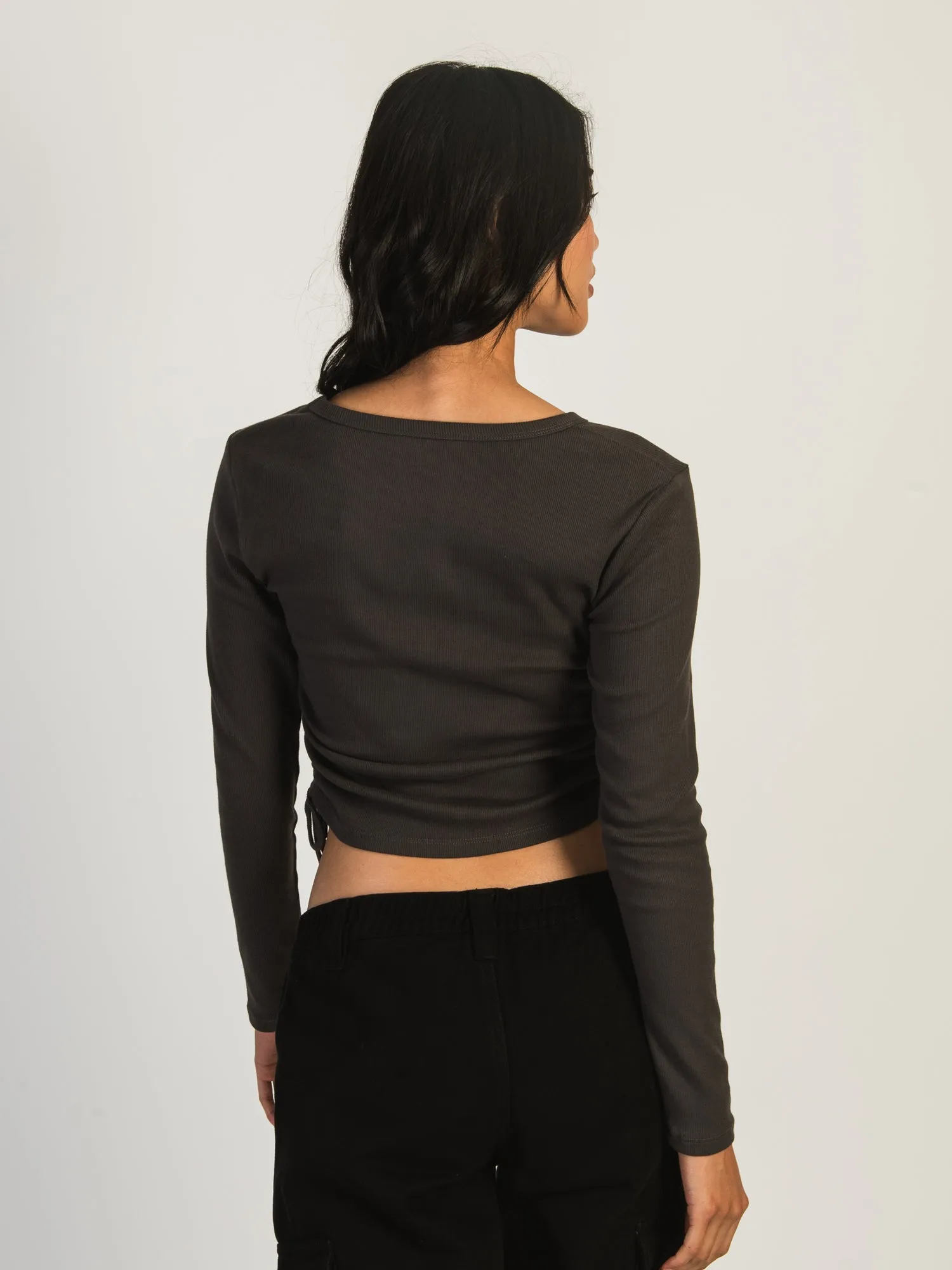 HARLOW RACHEL RUCHED LONG SLEEVE - CHARCOAL sold by Harlow product image thumbnail 4