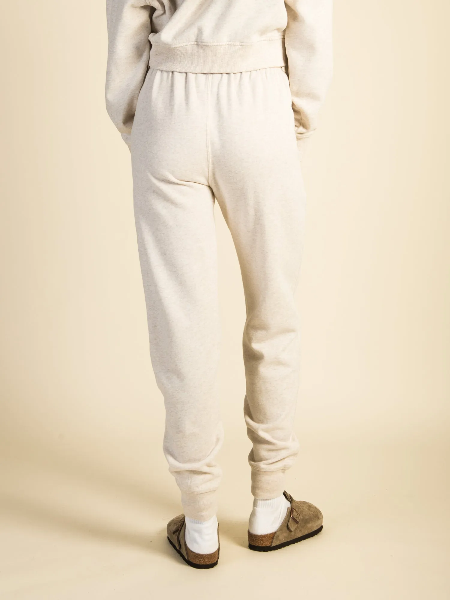 HARLOW HIGH RISE MELANGE FLEECE JOGGER - OATMEAL sold by Harlow product image thumbnail 4