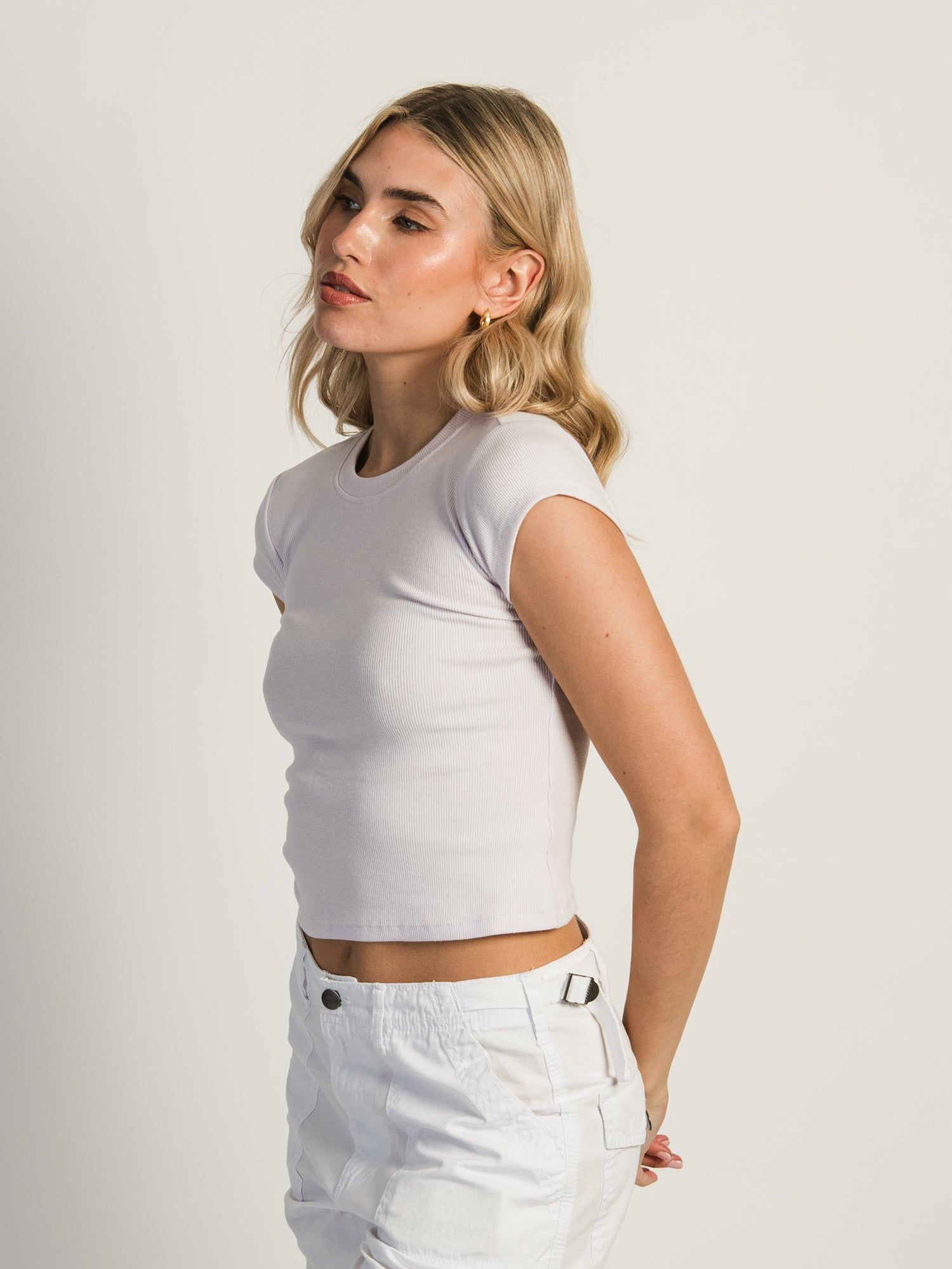 HARLOW RIBBED BABY TEE - LILAC sold by Harlow product image thumbnail 2