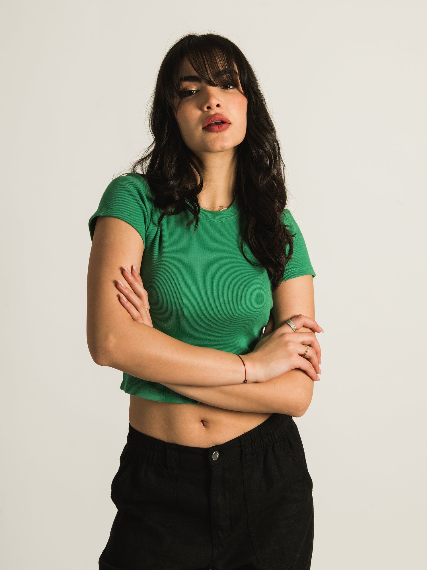 HARLOW RIBBED SOLID BABY TEE sold by Harlow product image thumbnail 2