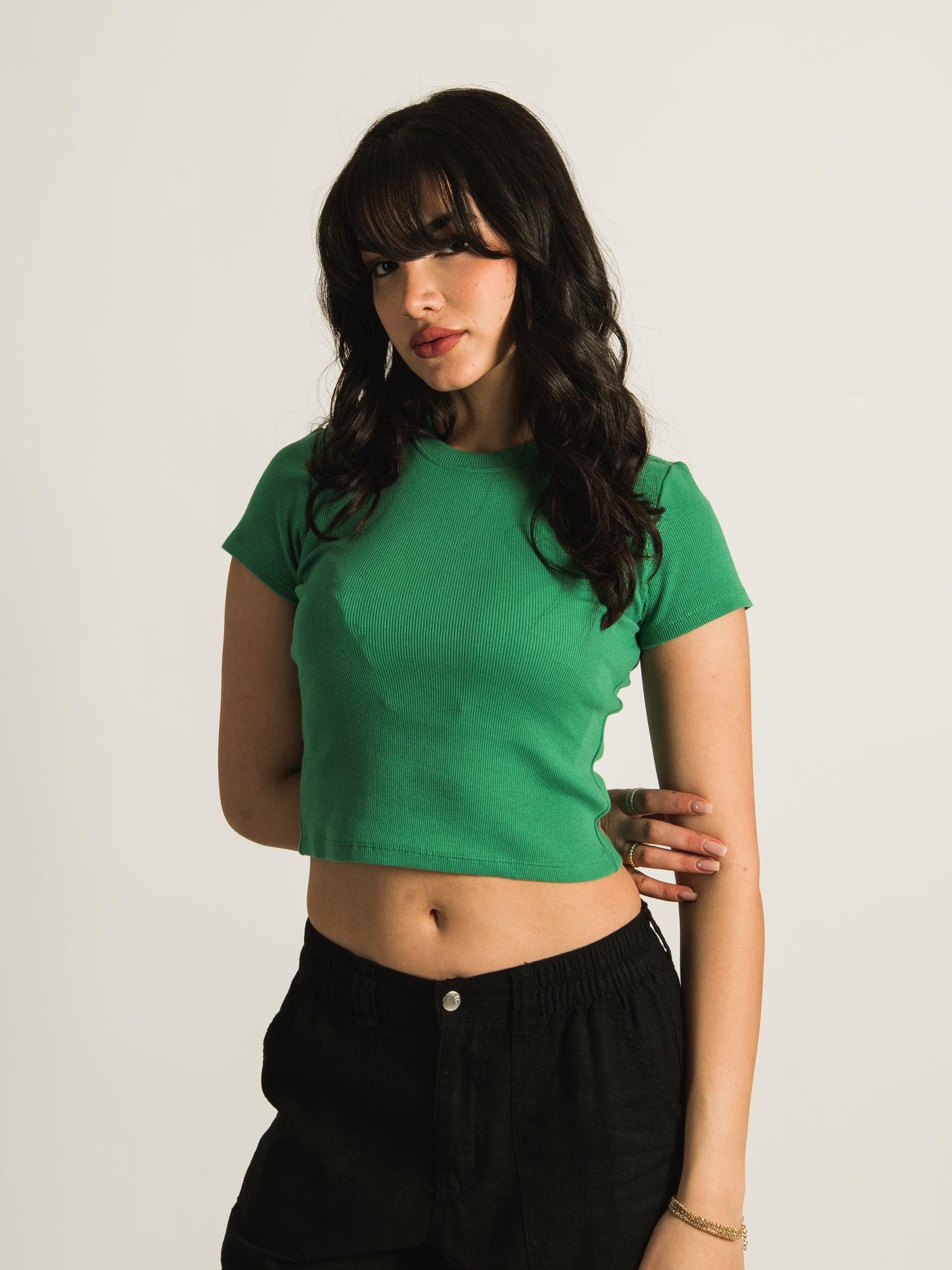 HARLOW RIBBED SOLID BABY TEE sold by Harlow
