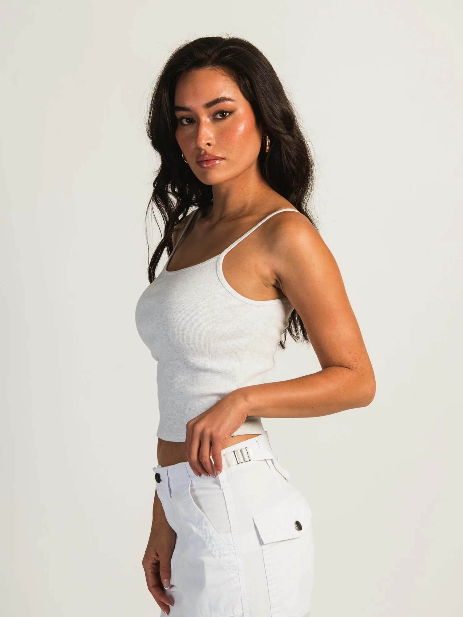 HARLOW SABRINA MELANGE TANK - HEATHER CLOUD WHITE sold by Harlow product image thumbnail 3