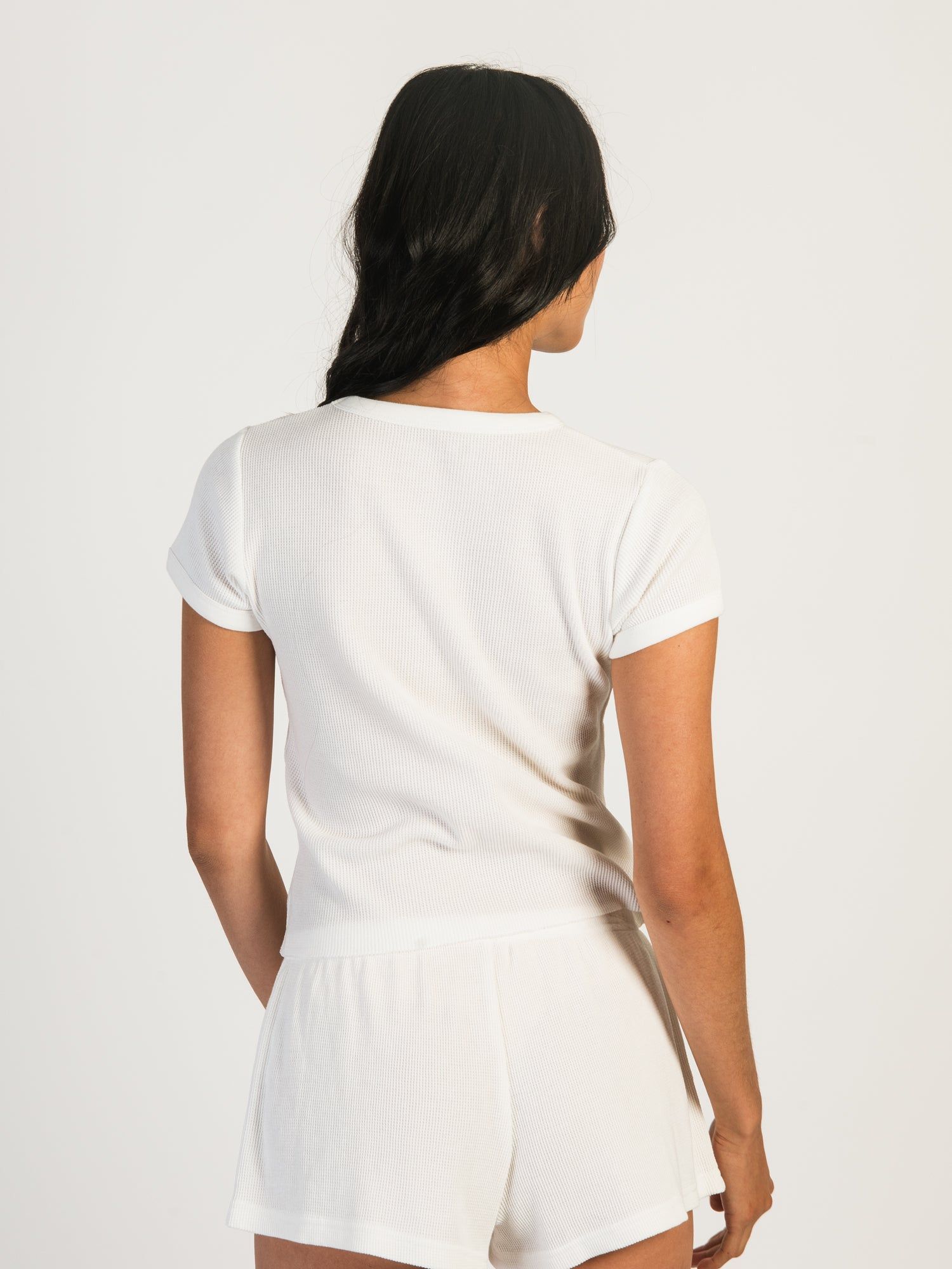 HARLOW ALLIE WAFFLE T-SHIRT - CREAM sold by Harlow product image thumbnail 4