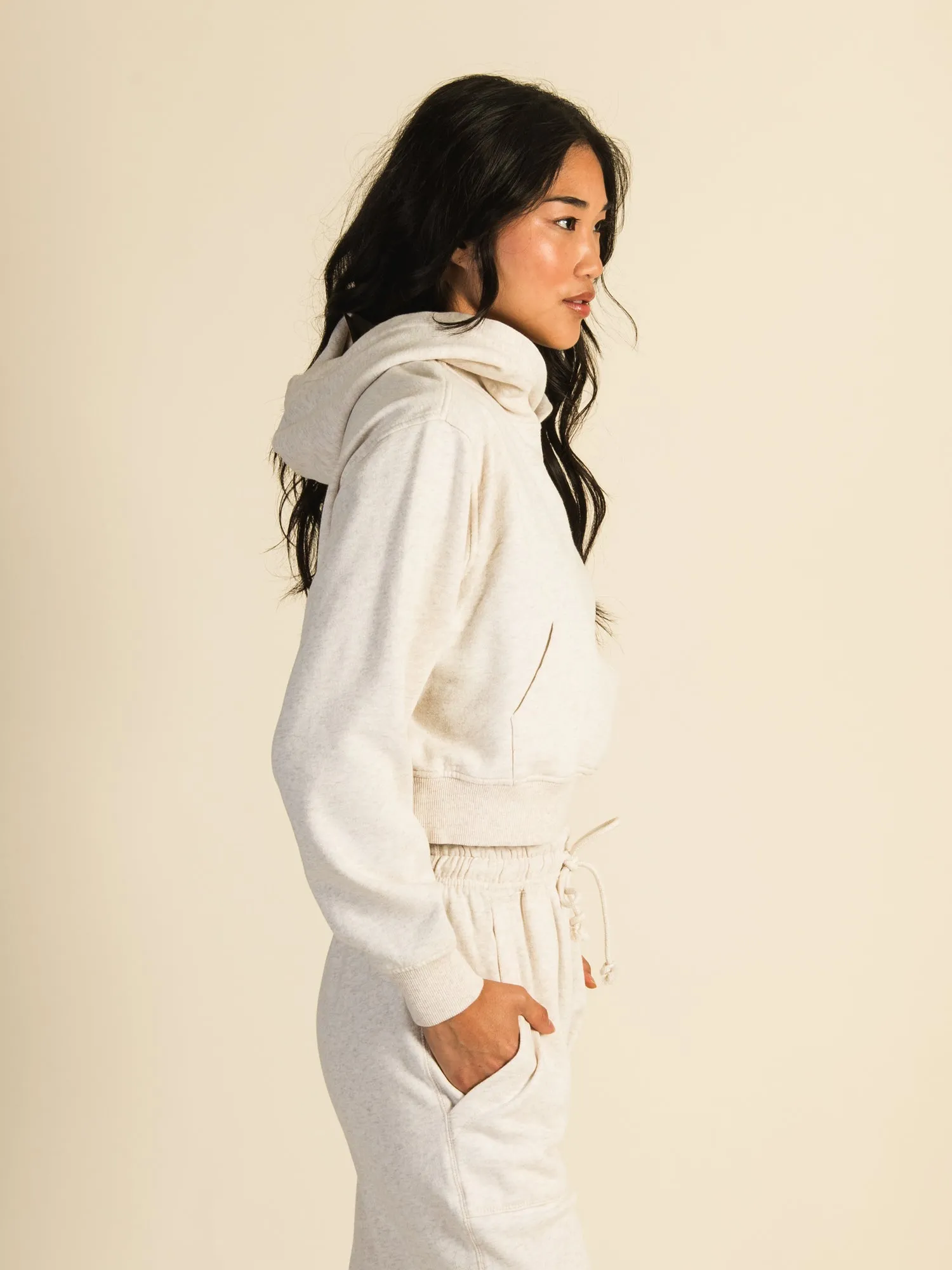 HARLOW BRE POPOVER MELANGE HOODIE - OATMEAL sold by Harlow product image thumbnail 3
