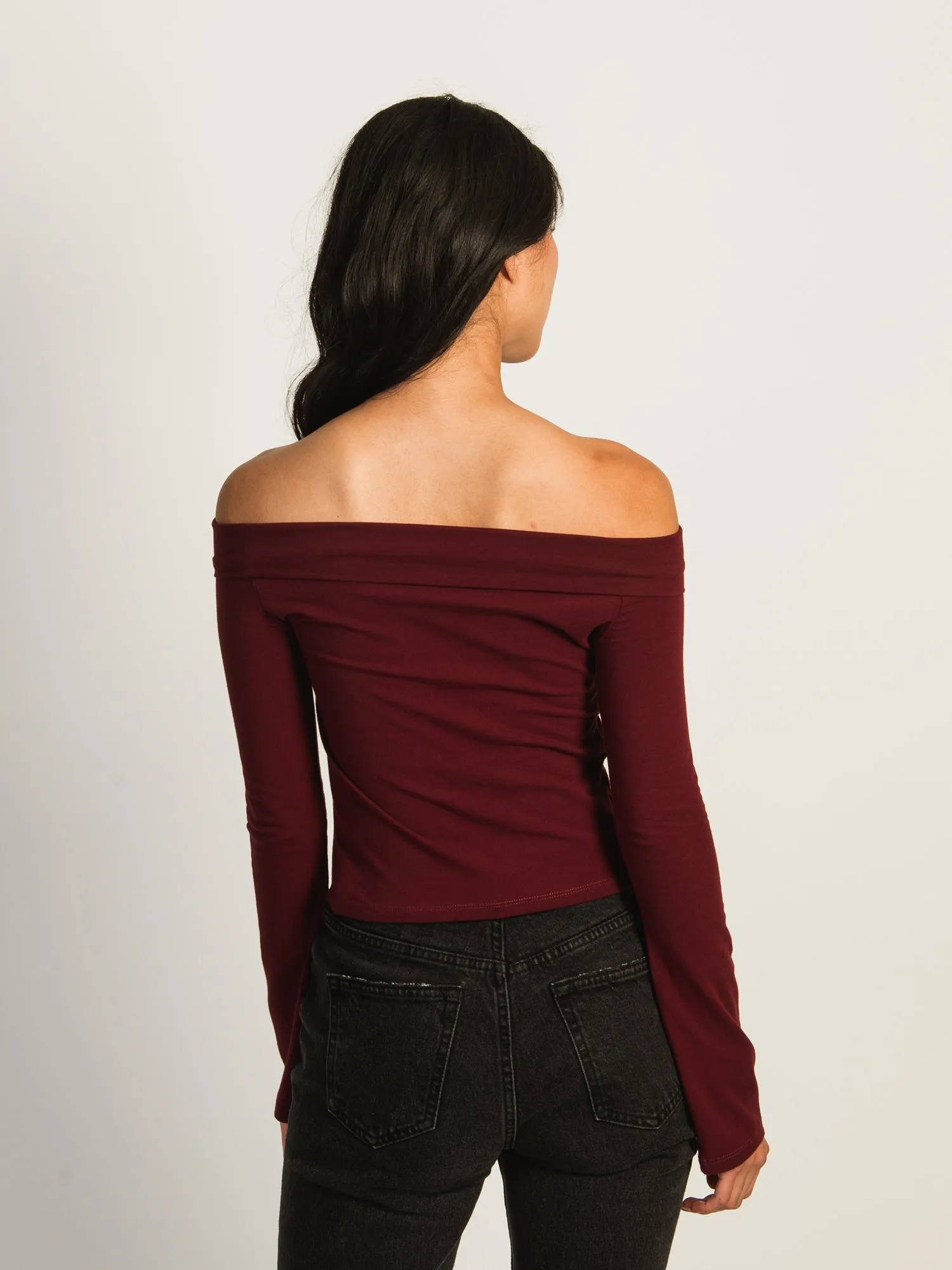 HARLOW KAITLYN OFF-THE-SHOULDER LONG SLEEVE - BURGUNDY sold by Harlow product image thumbnail 3