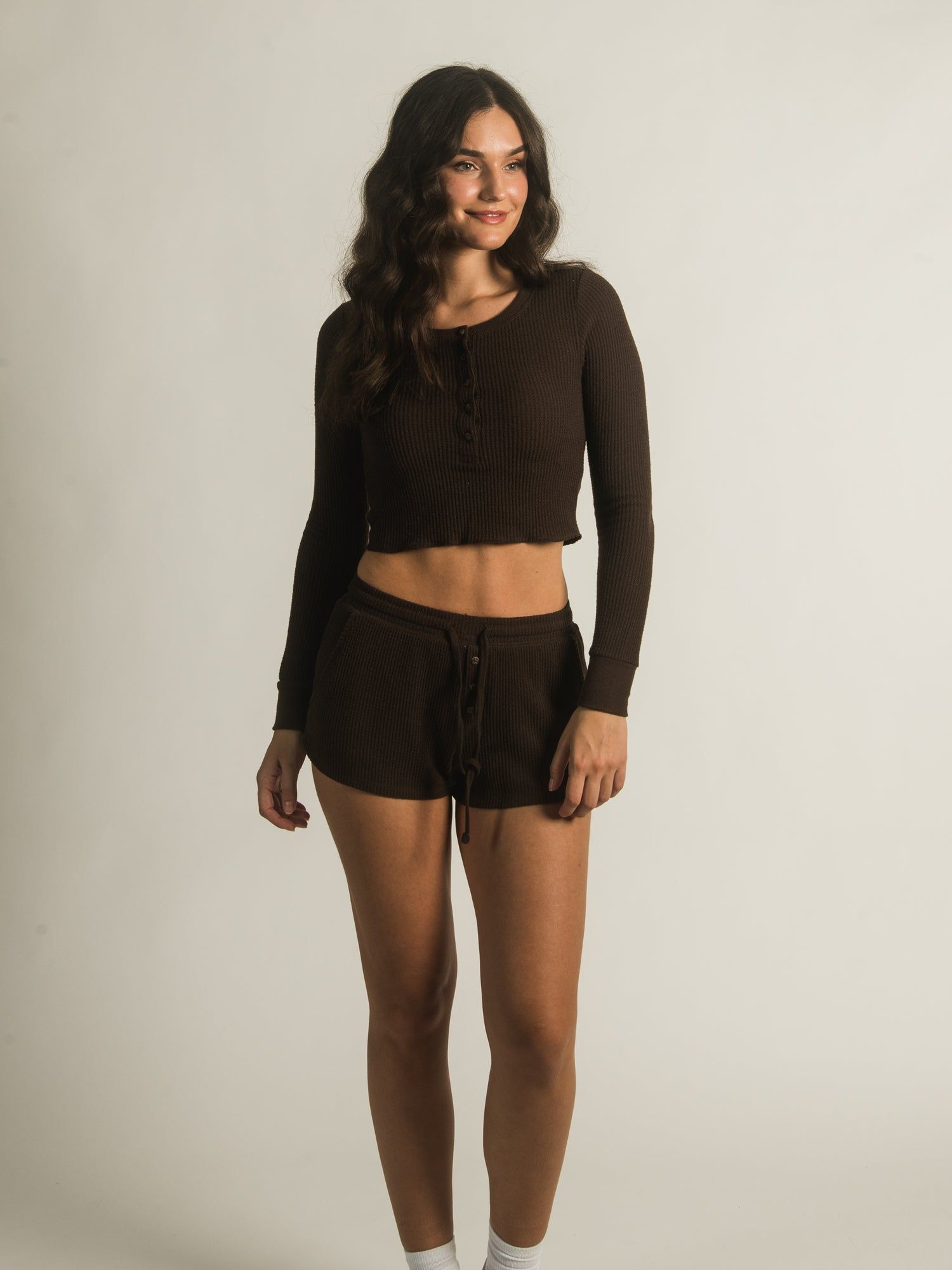 HARLOW WAFFLE LONG SLEEVE HENLEY sold by Harlow product image thumbnail 2