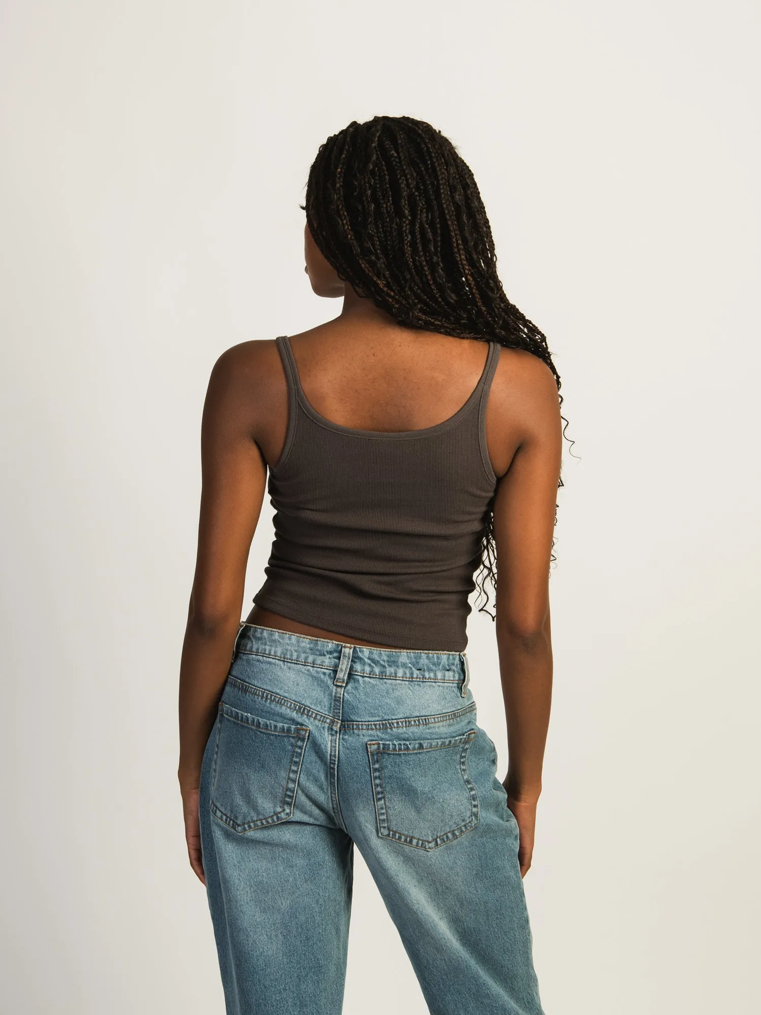 HARLOW ESSENTIAL RIBBED TANK TOP - CHARCOAL sold by Harlow product image thumbnail 3