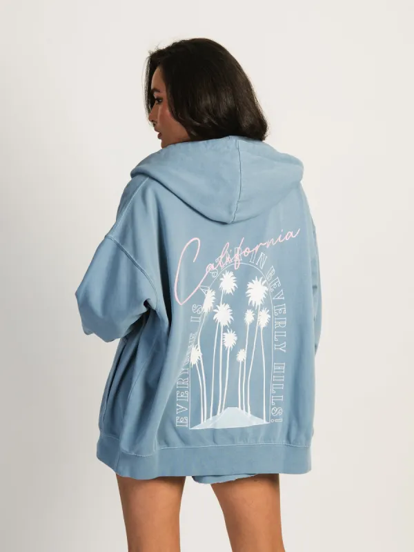 HARLOW MARIAH MELANGE ZIP HOODIE - CALIFORNIA sold by Harlow
