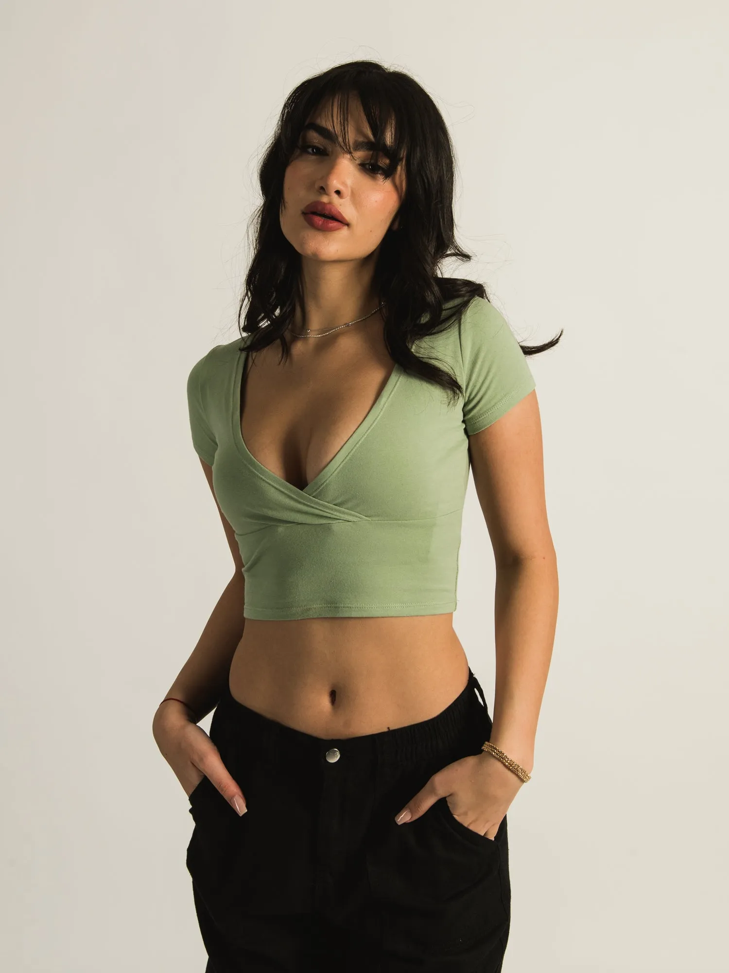 HARLOW DORA SOLID VNECK TEE sold by Harlow product image thumbnail 2