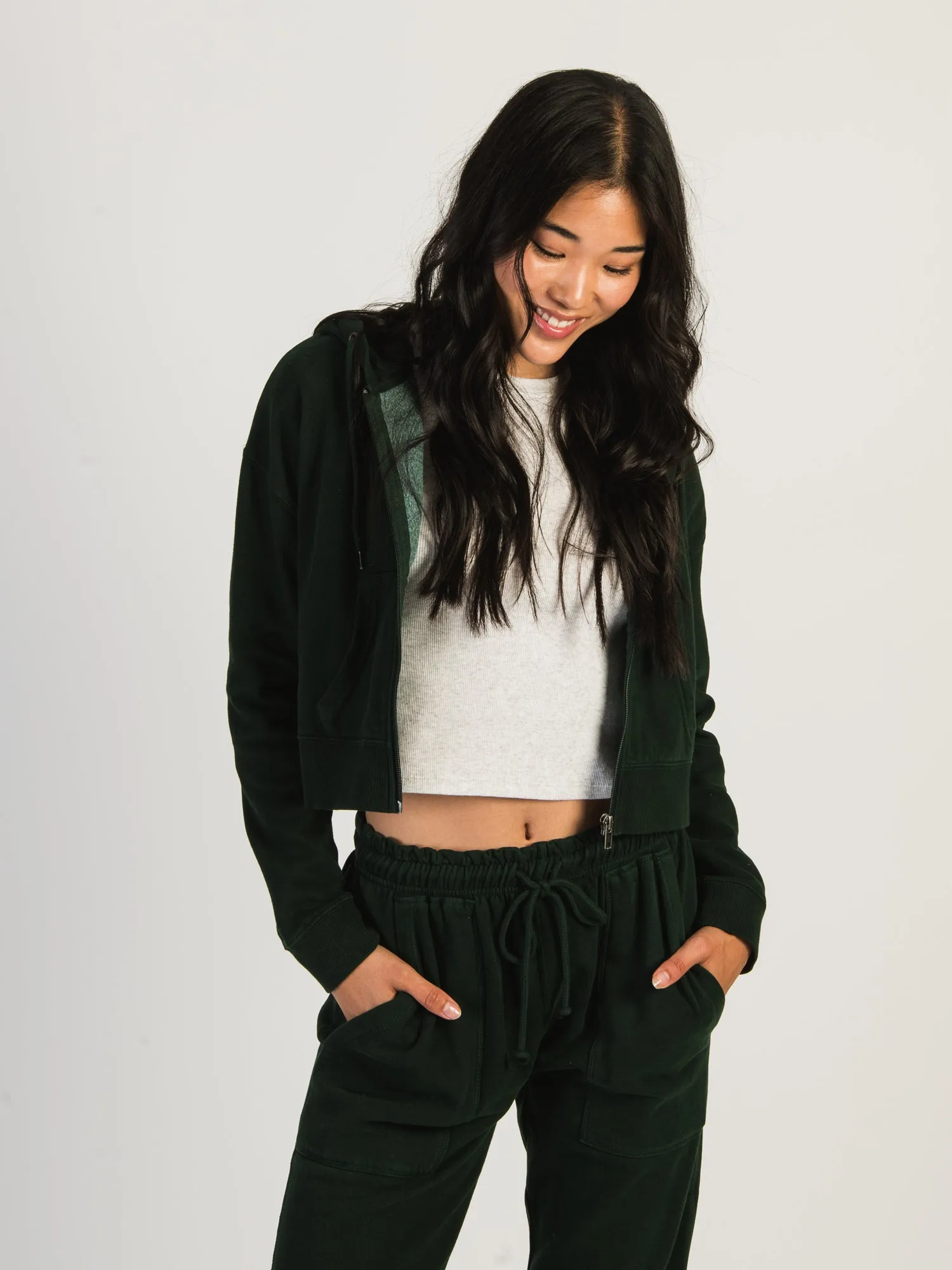 HARLOW JOSIE ZIP UP HOODIE - FOREST sold by Harlow