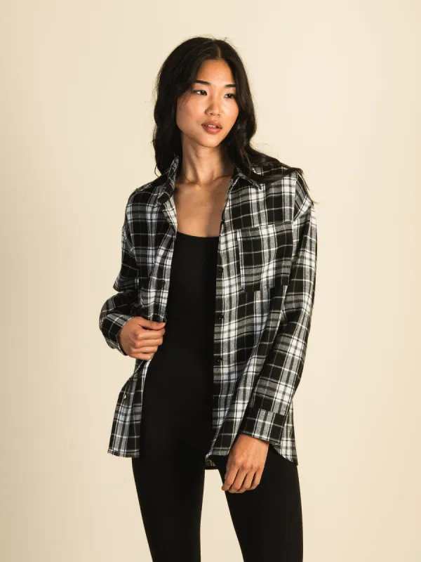 HARLOW CAROLINA FLANNEL SHIRT - BLACK made by Harlow