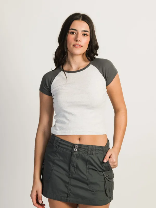 HARLOW BLAIR RAGLAN TEE - STORM sold by Harlow