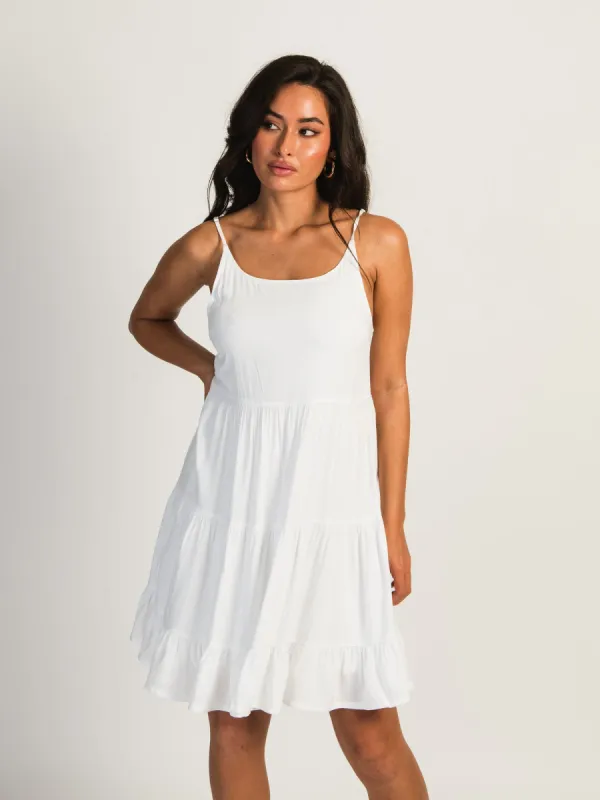 HARLOW TIERED LINED DRESS - WHITE sold by Harlow