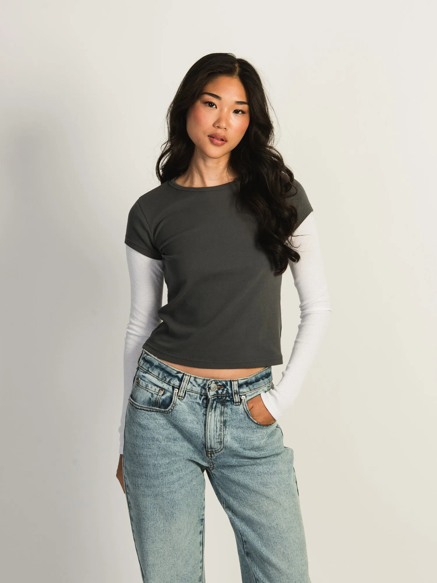 HARLOW TOMMY LONG SLEEVE - STONE sold by Harlow