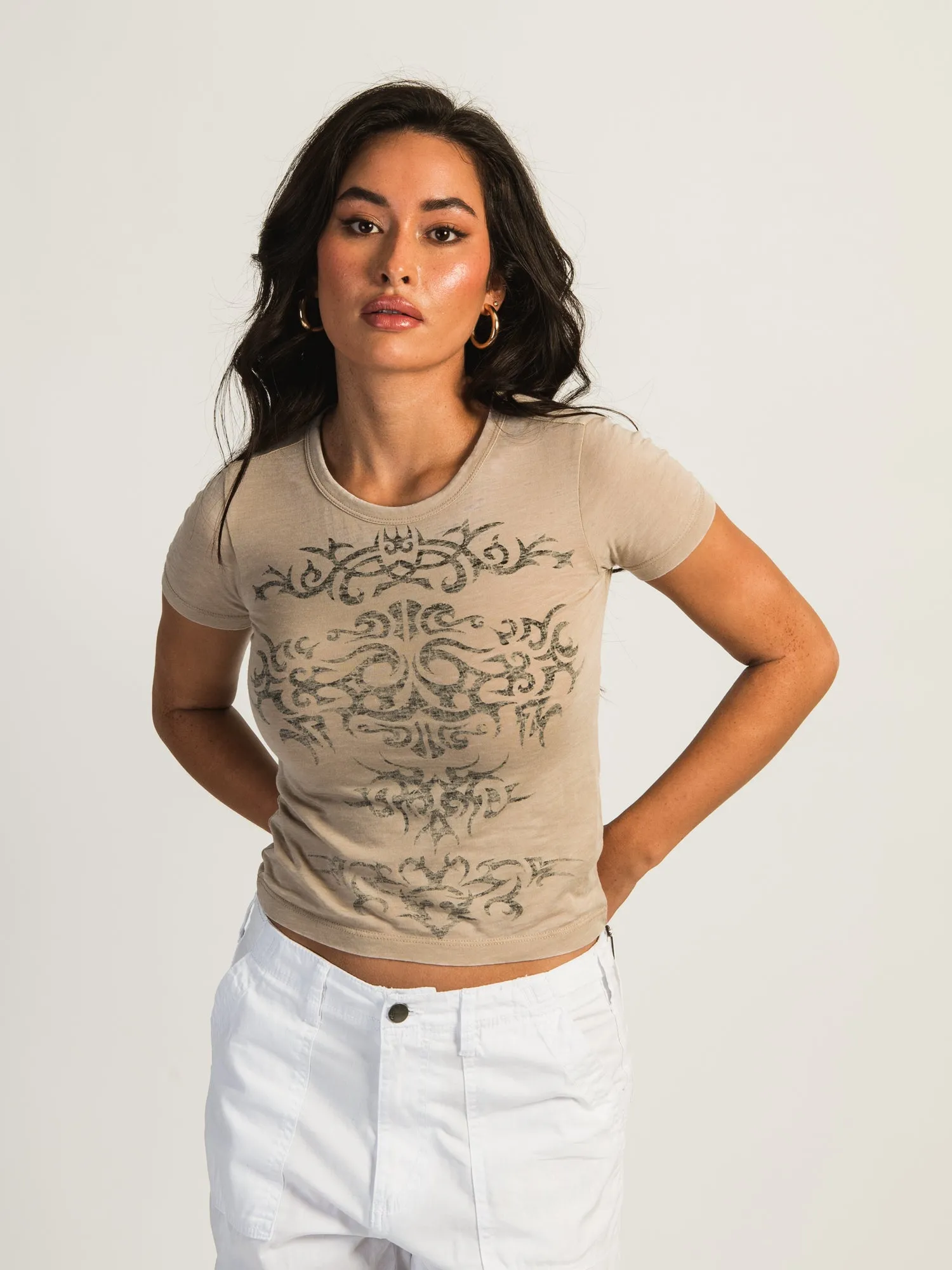HARLOW STEVIE TEE - BEIGE sold by Harlow product image thumbnail 3