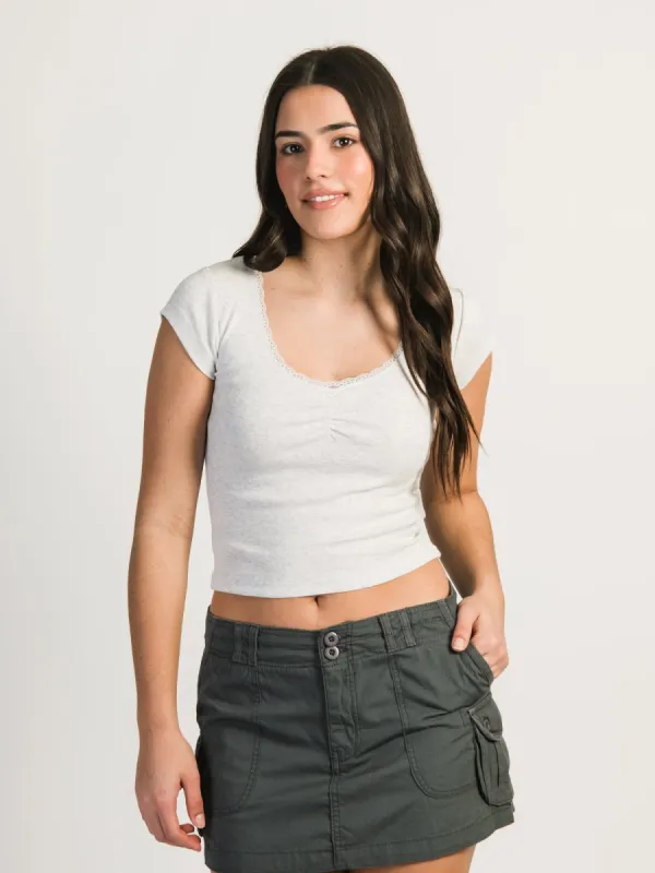 HARLOW EMMA MELANGE TEE - CLOUD sold by Harlow