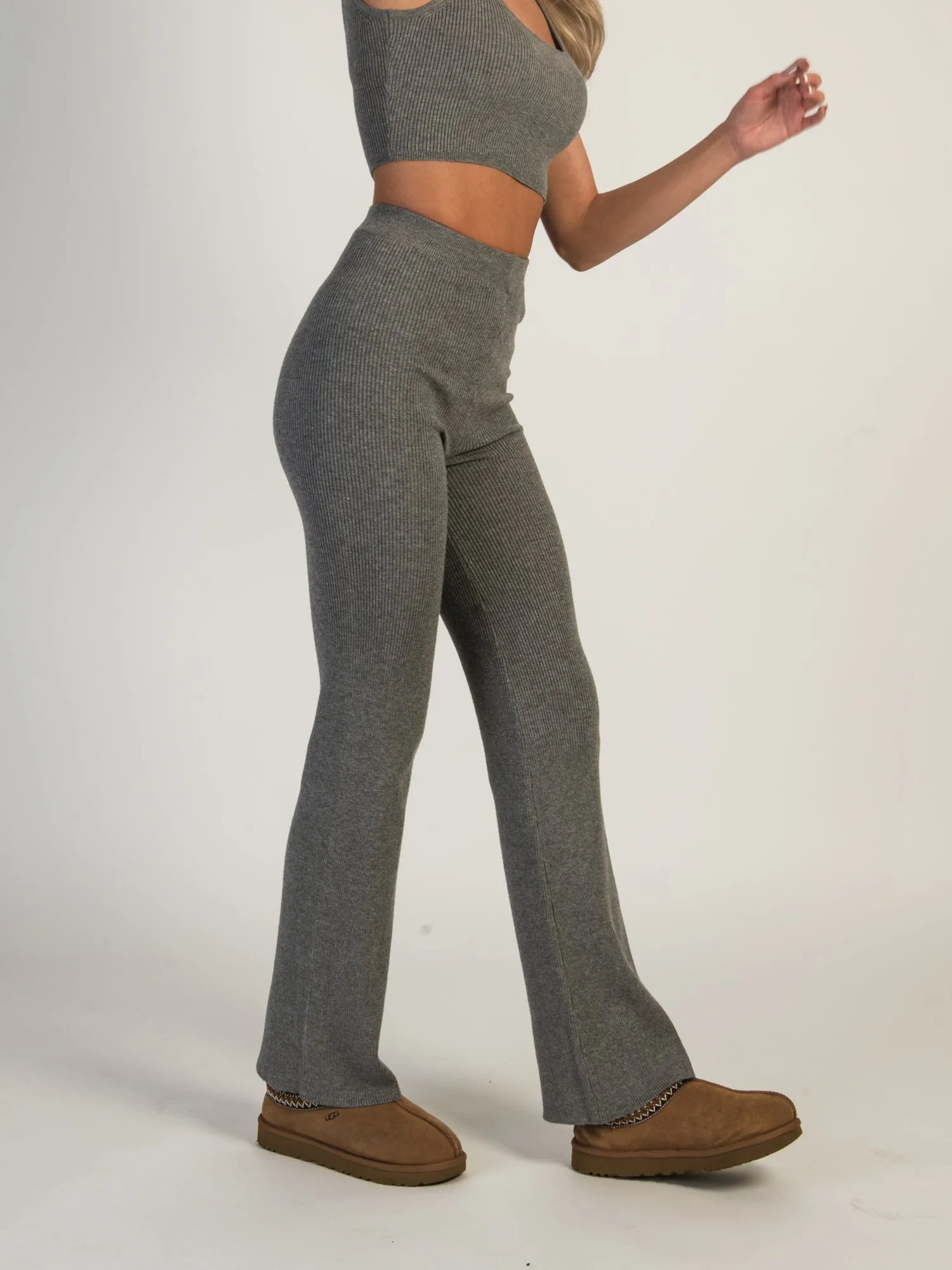 HARLOW HOLLY RIBBED PANT - CHARCOAL sold by Harlow product image thumbnail 3