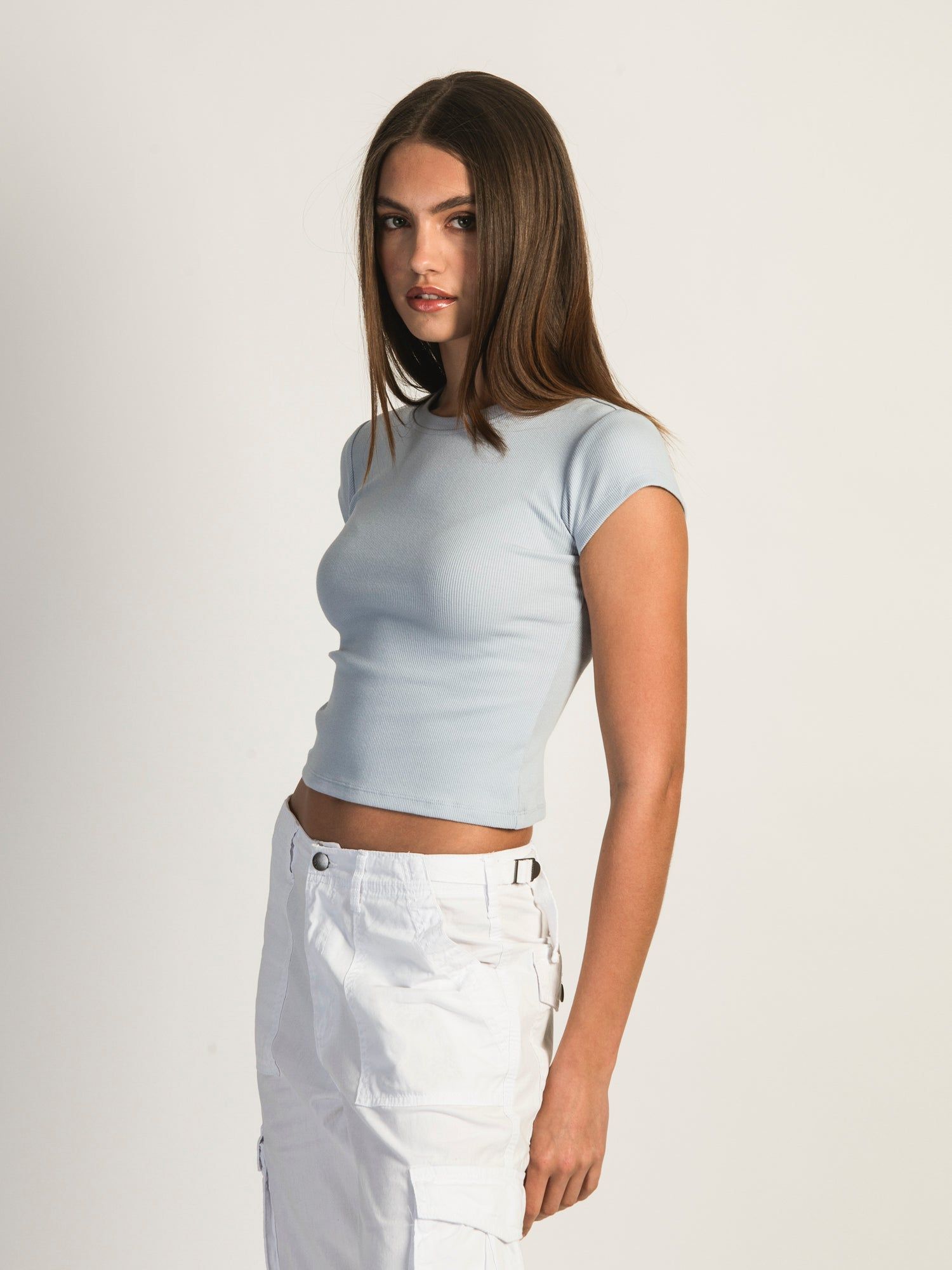 HARLOW RIBBED BABY TEE - BABY BLUE sold by Harlow product image thumbnail 2
