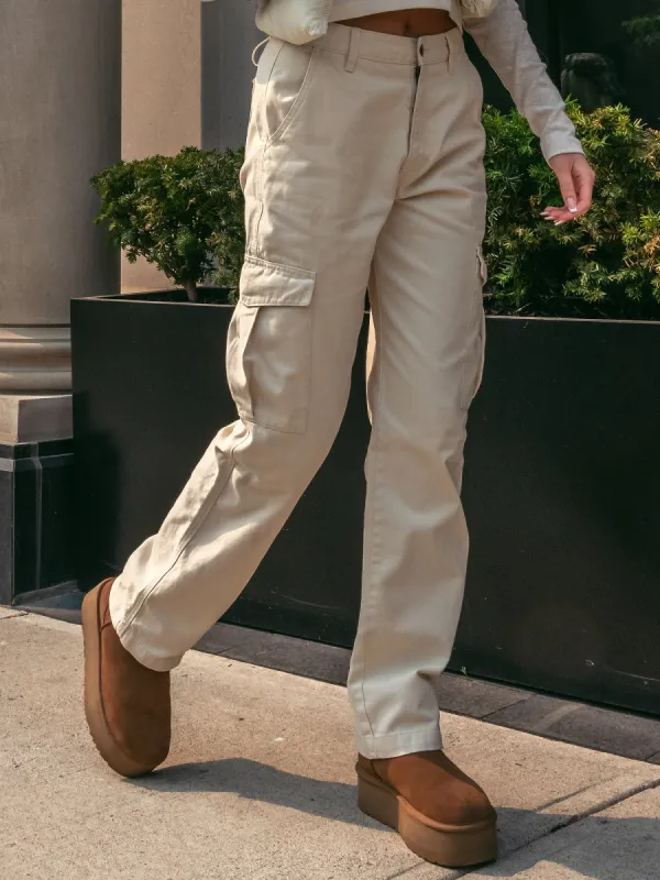 HARLOW DEE STRAIGHT FIT CARGO - WHITE sold by Harlow