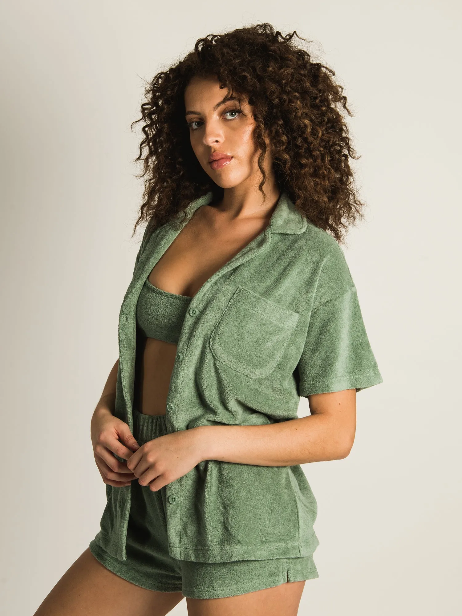 HARLOW TIA TERRY BUTTON UP sold by Harlow product image thumbnail 3