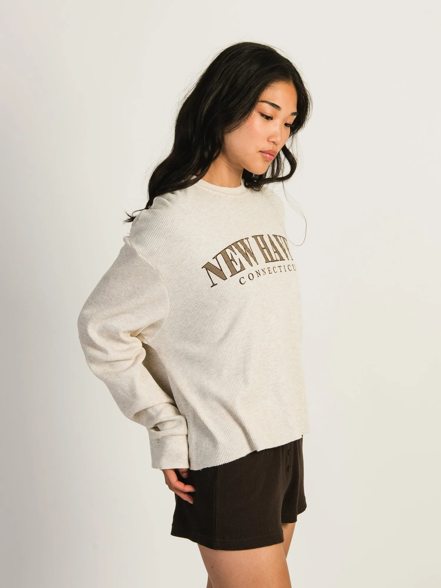 HARLOW WINNIE MELANGE LONG SLEEVE WAFFLE - NEW HAVEN sold by Harlow product image thumbnail 3