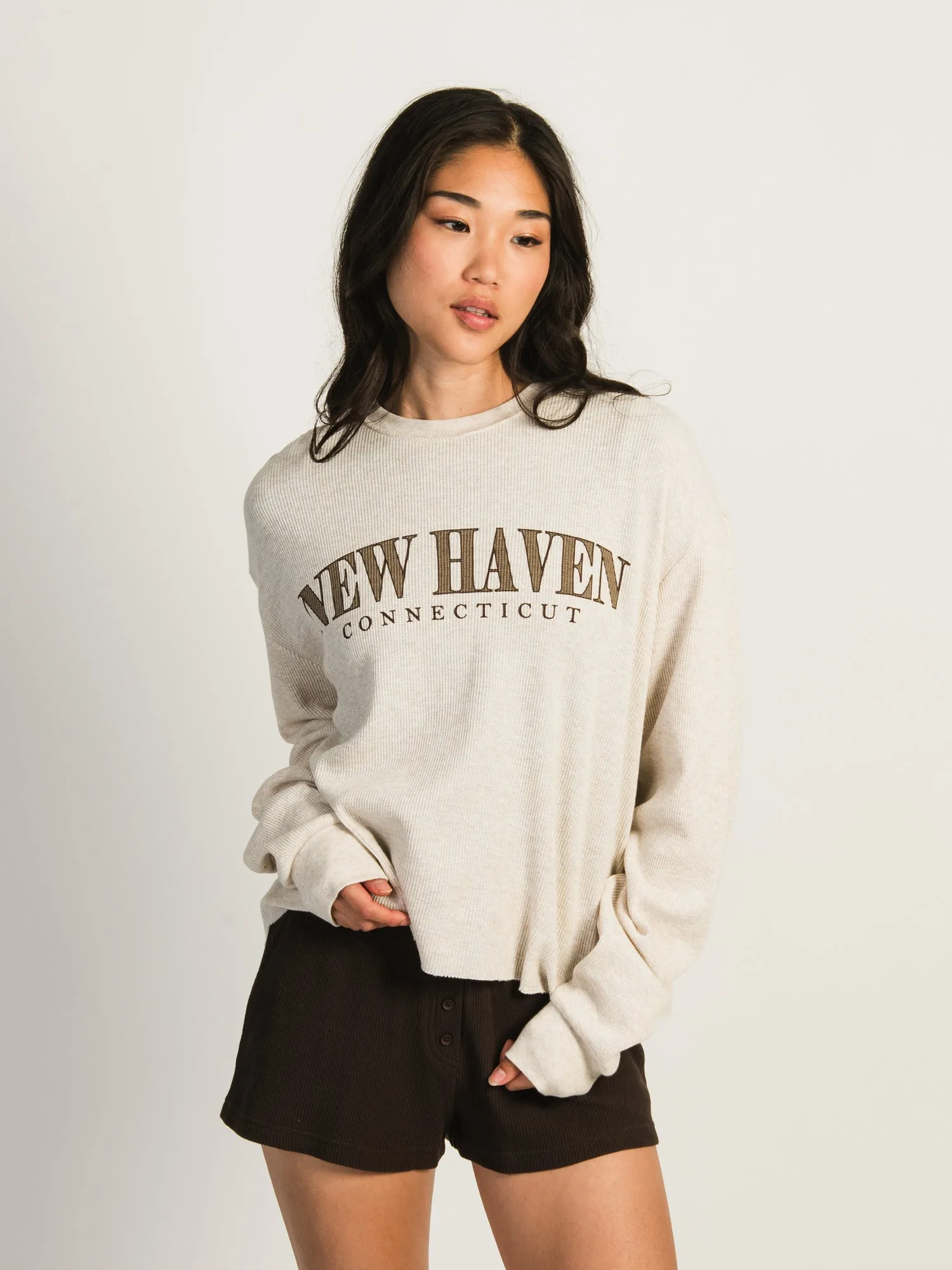 HARLOW WINNIE MELANGE LONG SLEEVE WAFFLE - NEW HAVEN sold by Harlow product image thumbnail 2
