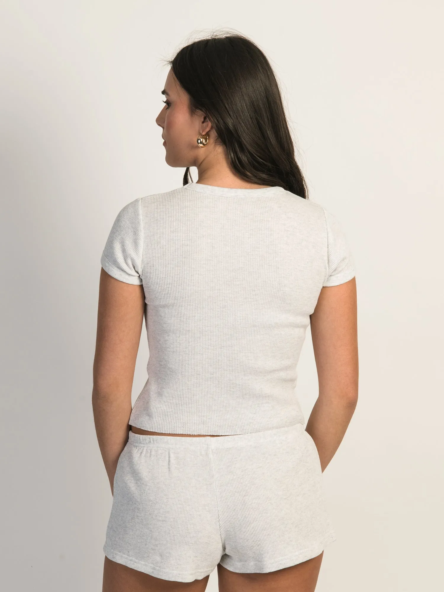 HARLOW ALLIE MELANGE WAFFLE TEE sold by Harlow product image thumbnail 3