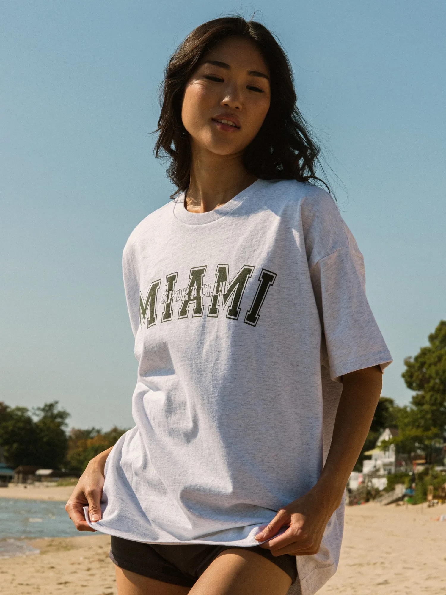 HARLOW SYDNEY OVERSIZED MELANGE TEE - MIAMI sold by Harlow