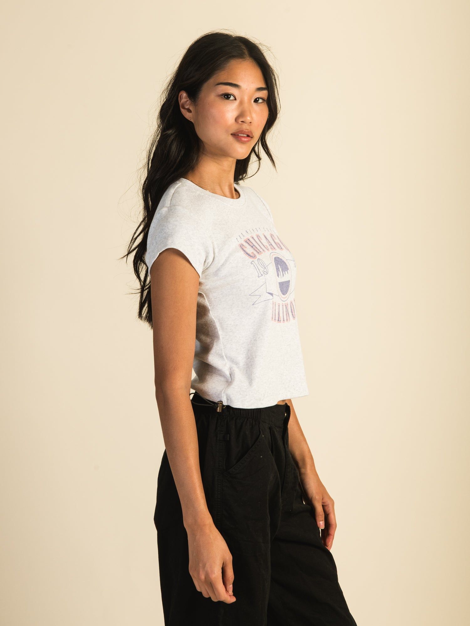 HARLOW RIBBED BABY MELANGE PRINT TEE - CLOUD sold by Harlow product image thumbnail 3