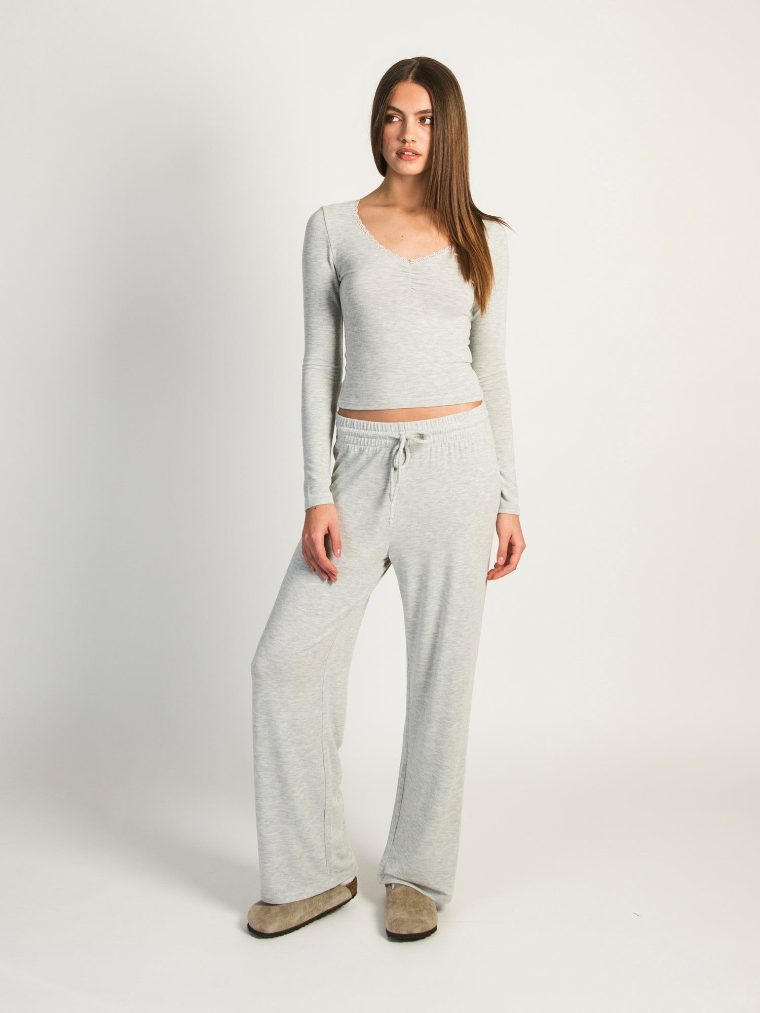 HARLOW MOLLY LOUNGE MELANGE PANT - HEATHER GREY sold by Harlow product image thumbnail 2
