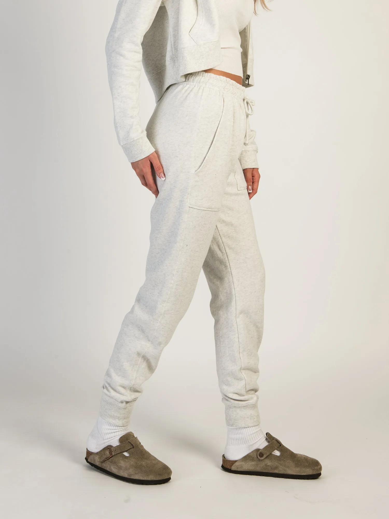 HARLOW HIGH RISE FLEECE MELANGE JOGGER - CLOUD sold by Harlow product image thumbnail 3