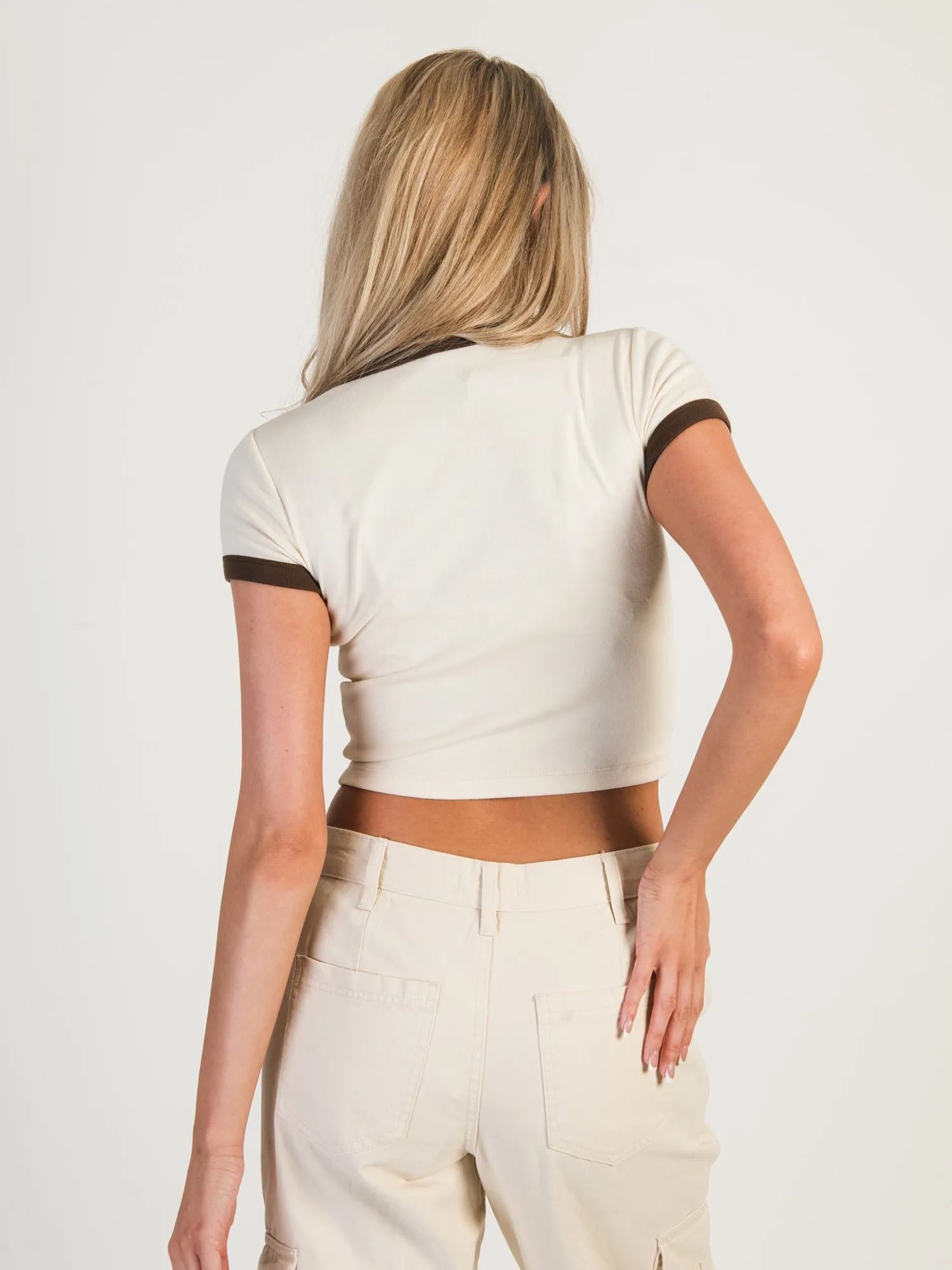 HARLOW CLARA SHORT SLEEVE RINGER TEE - CREAM sold by Harlow product image thumbnail 4