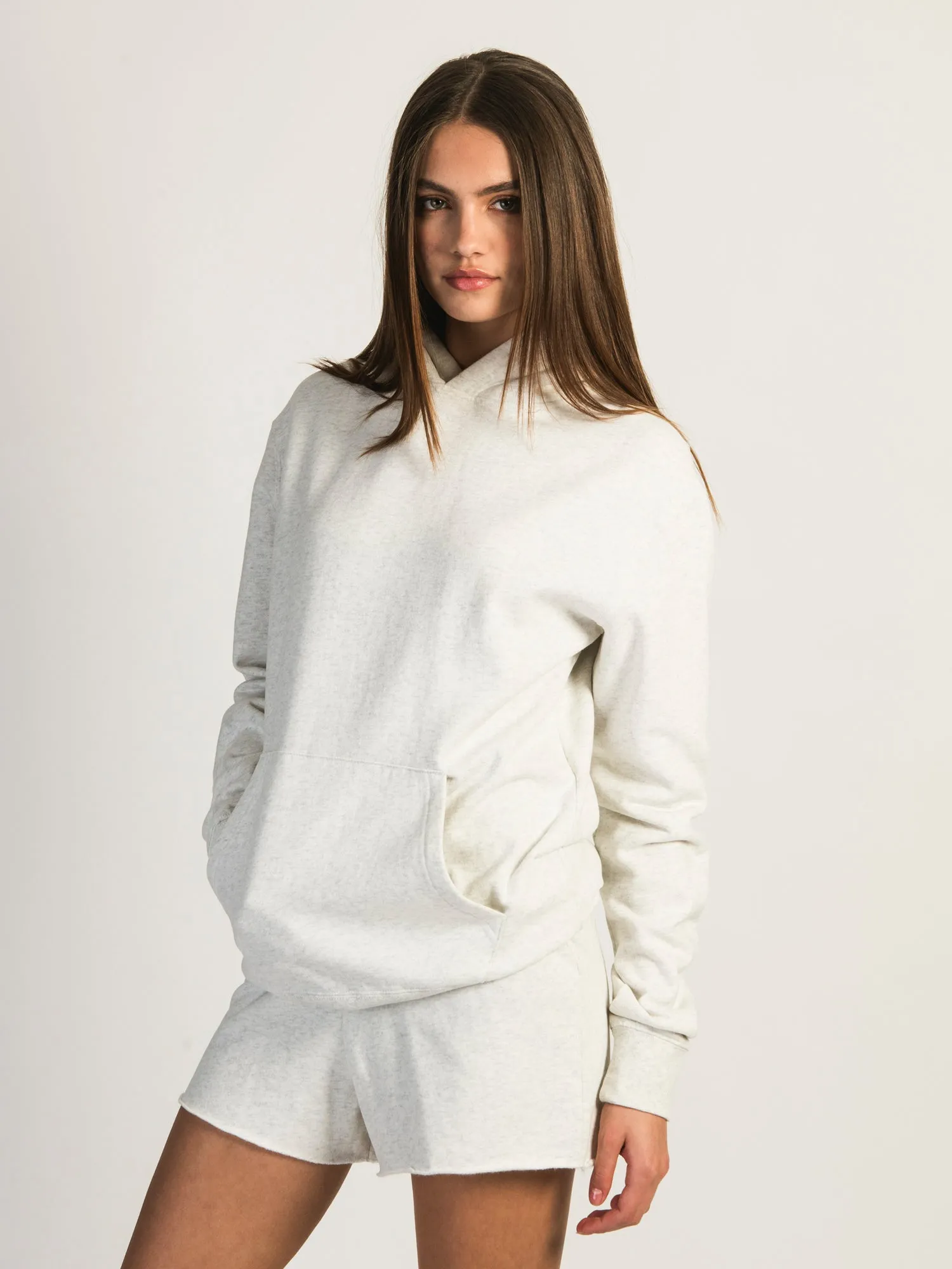 HARLOW HARLEY OVERSIZED MELANGE HOODIE - HEATHER CLOUD WHITE sold by Harlow product image thumbnail 2