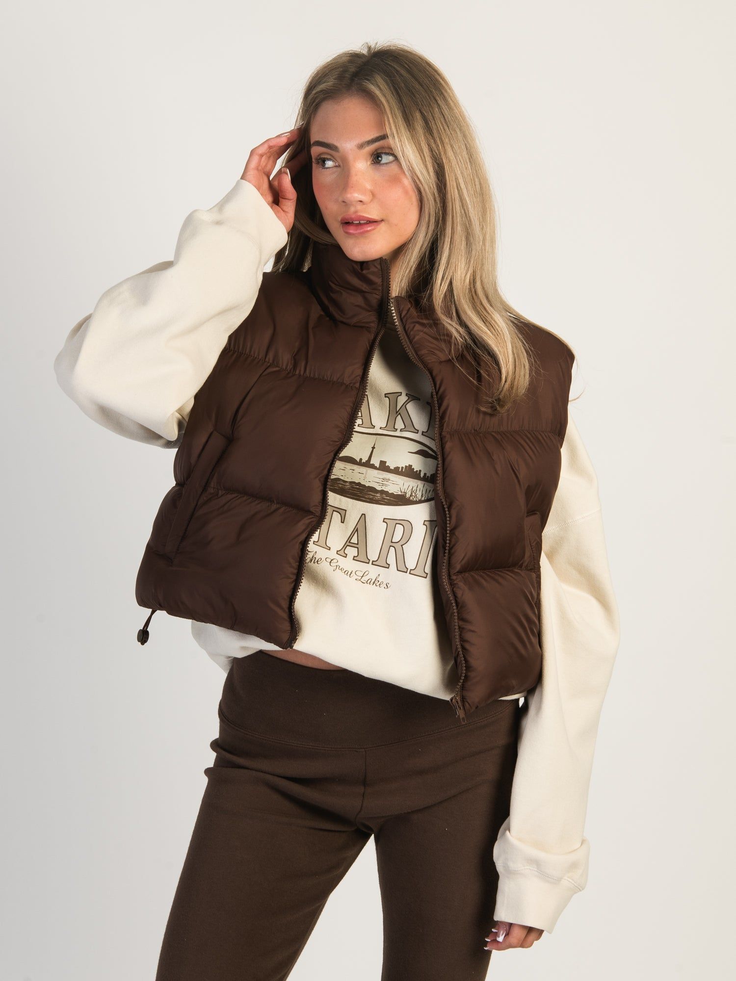 HARLOW PEGGY PUFFER VEST - CHOCOLATE sold by Harlow