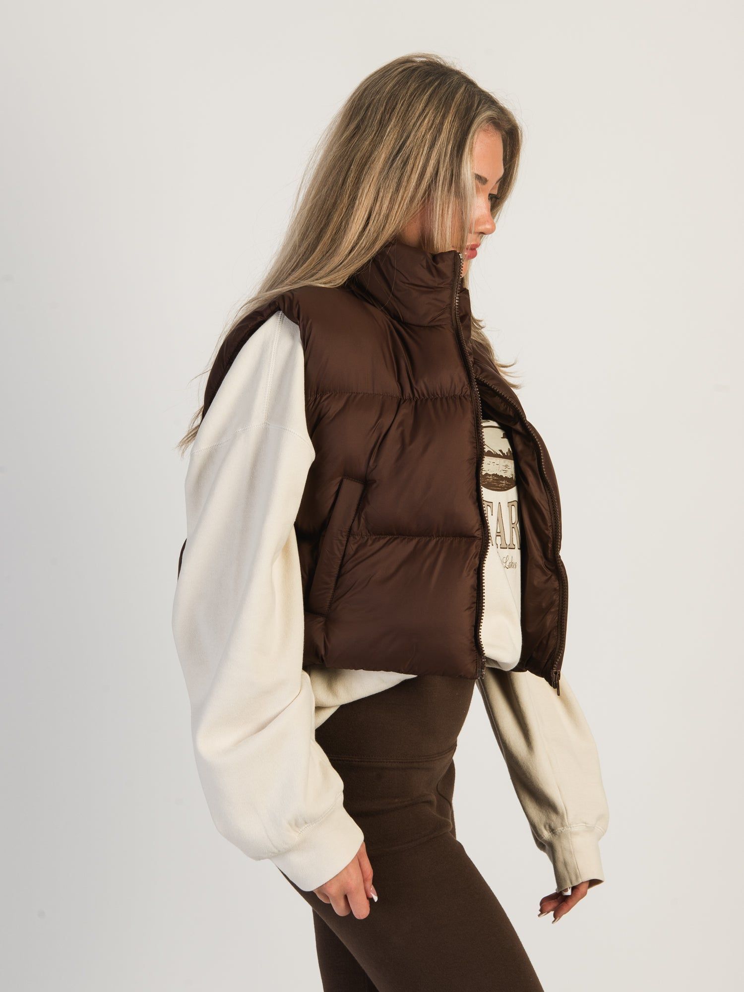 HARLOW PEGGY PUFFER VEST - CHOCOLATE sold by Harlow product image thumbnail 3