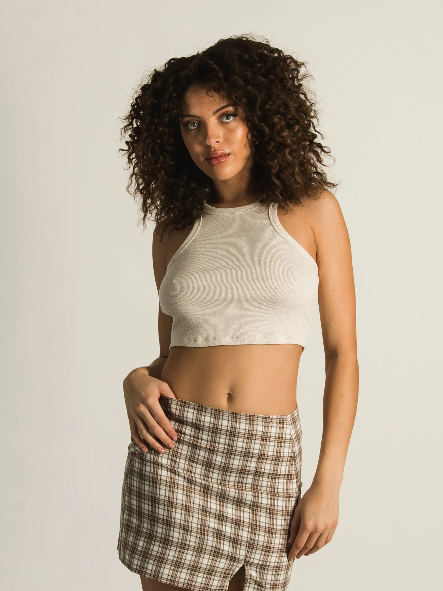 HARLOW SLIM NECK MELANGE TANK TOP sold by Harlow