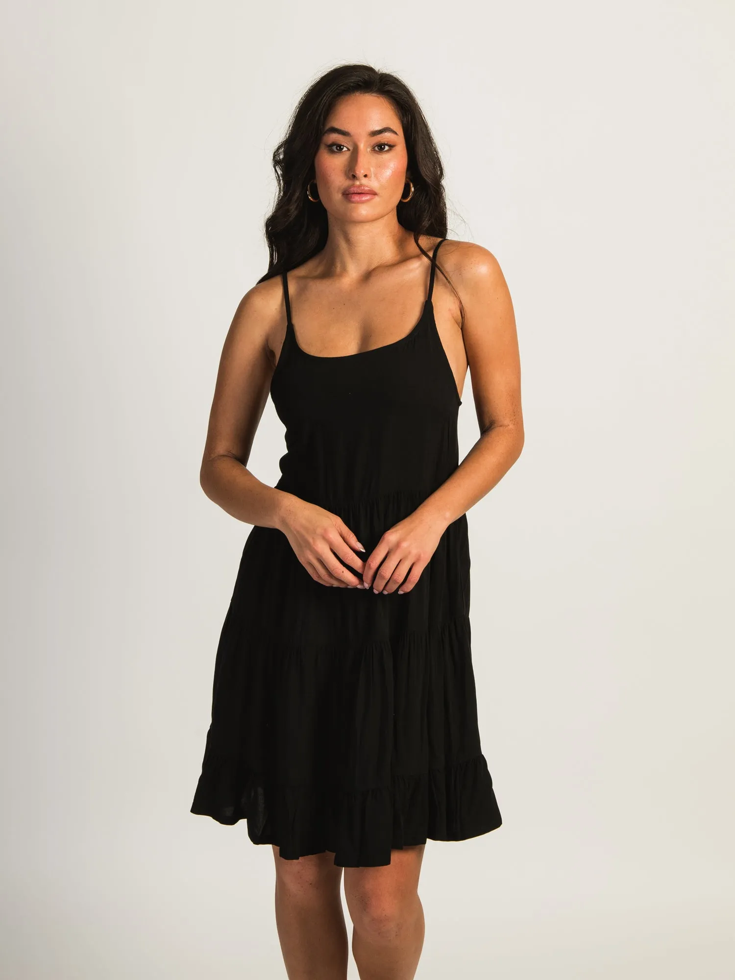 HARLOW TIERED DRESS - BLACK sold by Harlow