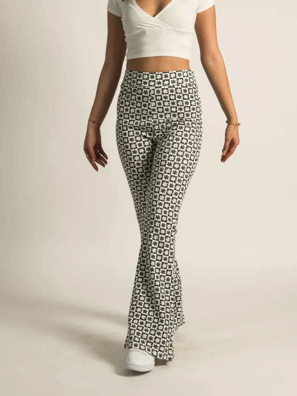 HARLOW HIGHRISE PRINT FLARE PANT sold by Harlow