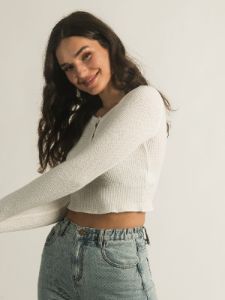 HARLOW WAFFLE LONG SLEEVE HENLEY sold by Harlow